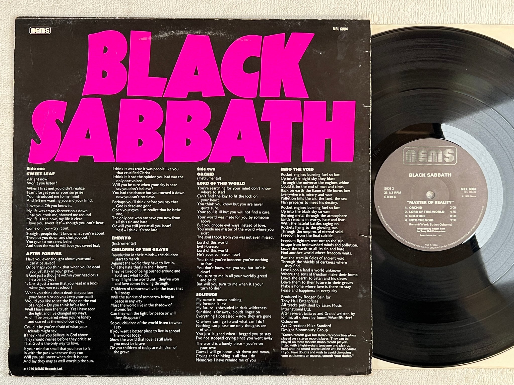 Omslagsbild för skivan BLACK SABBATH master of reality LP re -76 NEMS NEL 6004