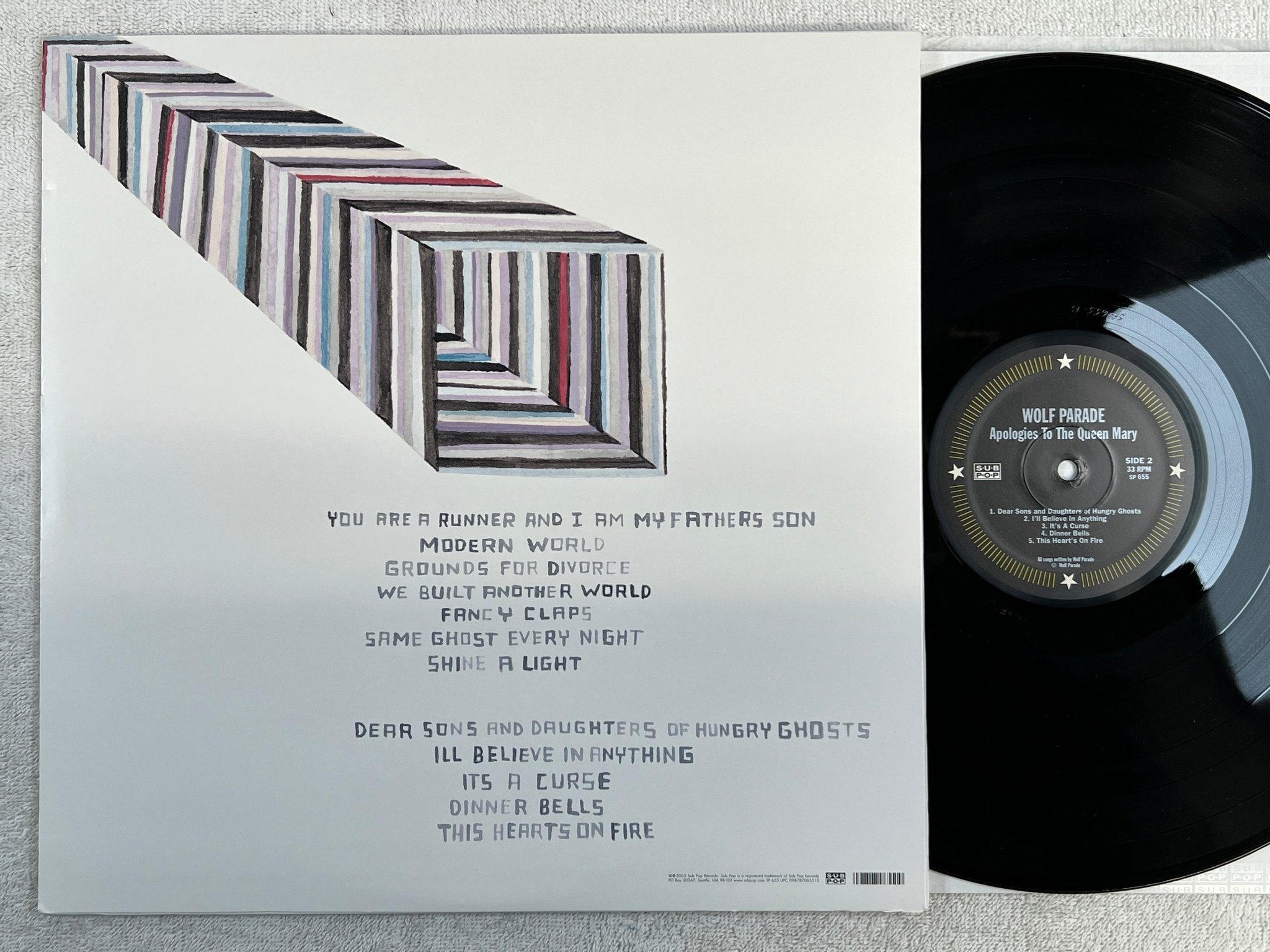 Omslagsbild för skivan WOLF PARADE apologies to the Queen Mary LP 2005 SUB POP SP 655 indie rock