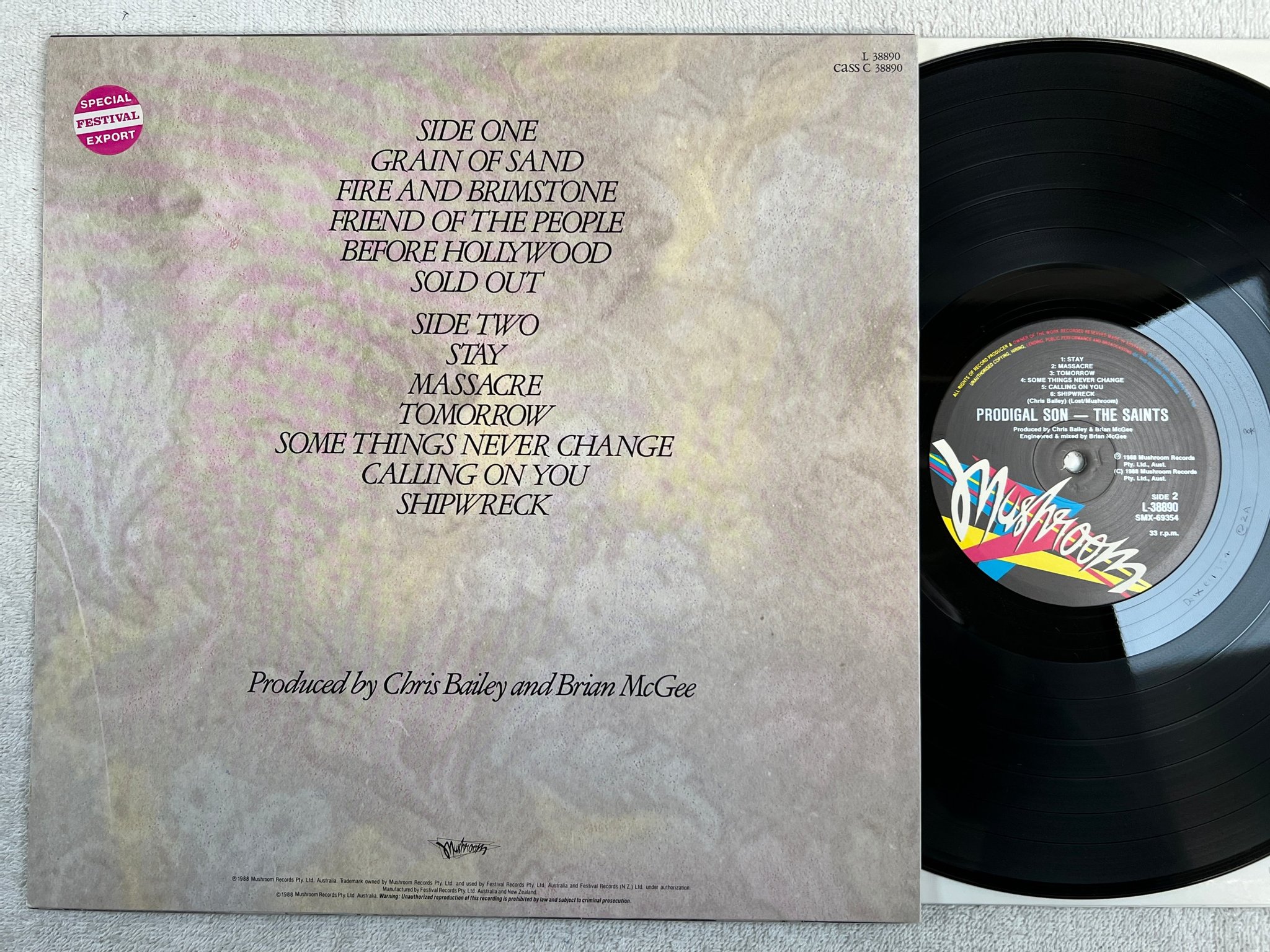 Omslagsbild för skivan THE SAINTS prodigal son LP -88 Australia MUSHROOM L-38890