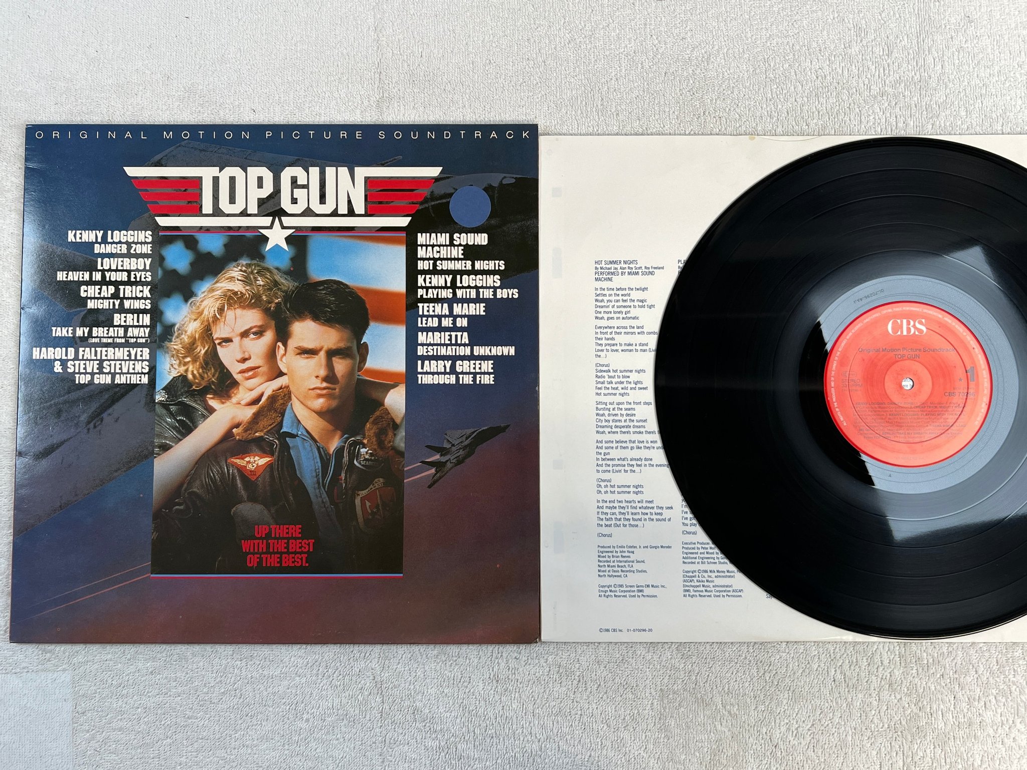 Omslagsbild för skivan V/A TOP GUN LP -86 Hol CBS 70296 