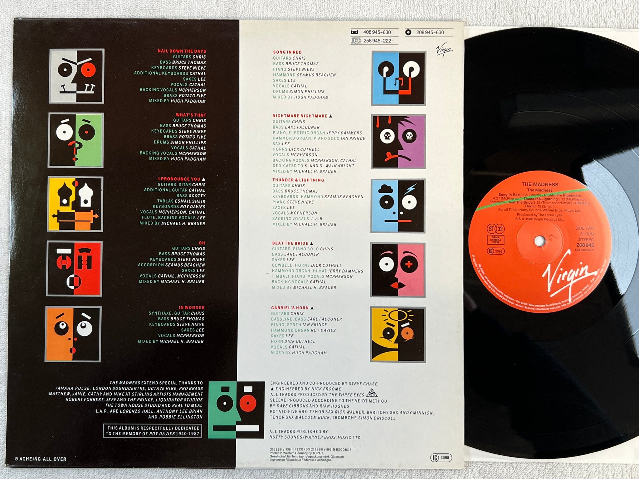 Omslagsbild för skivan THE MADNESS s/t LP -88 Ger VIRGIN 208945