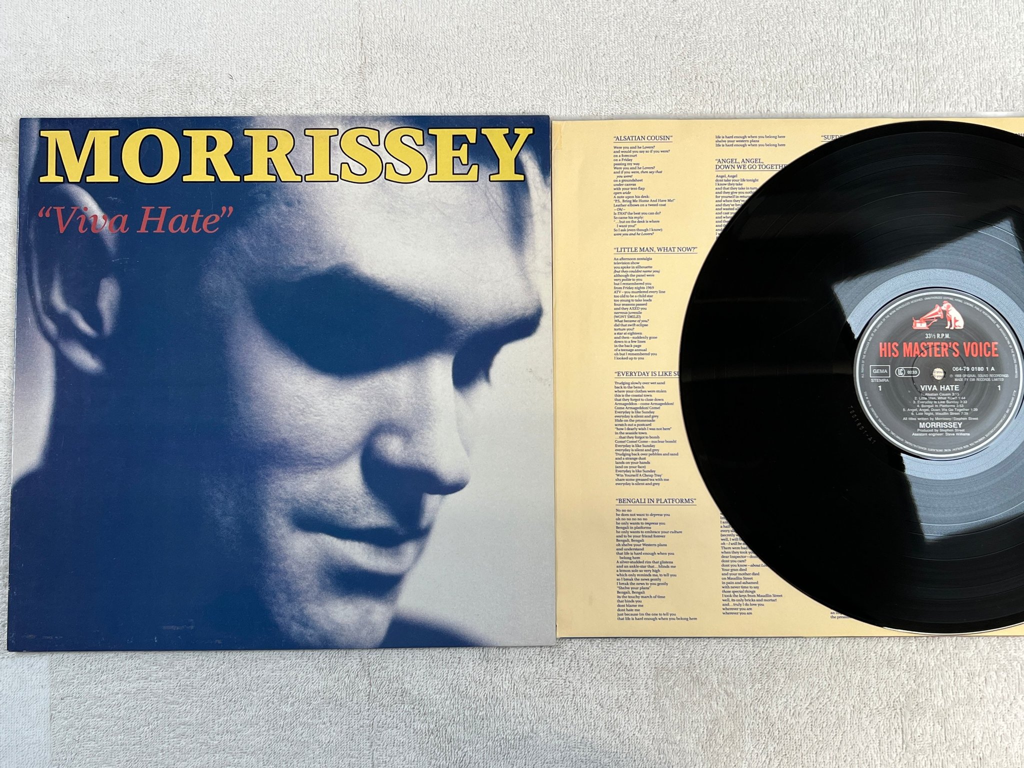 Omslagsbild för skivan MORRISEY viva hate LP -88 Hol HMV 064-7901801