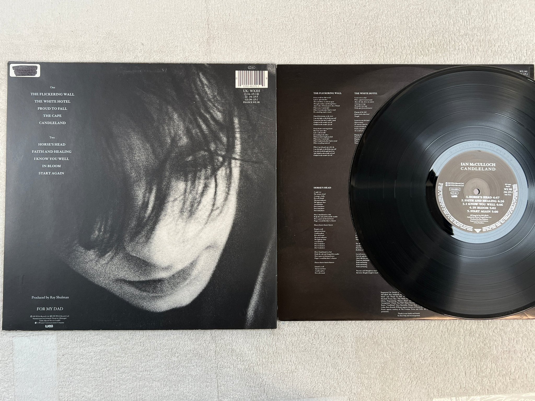 Omslagsbild för skivan IAN McCULLOCH candleland LP -89 Ger WEA WX 303