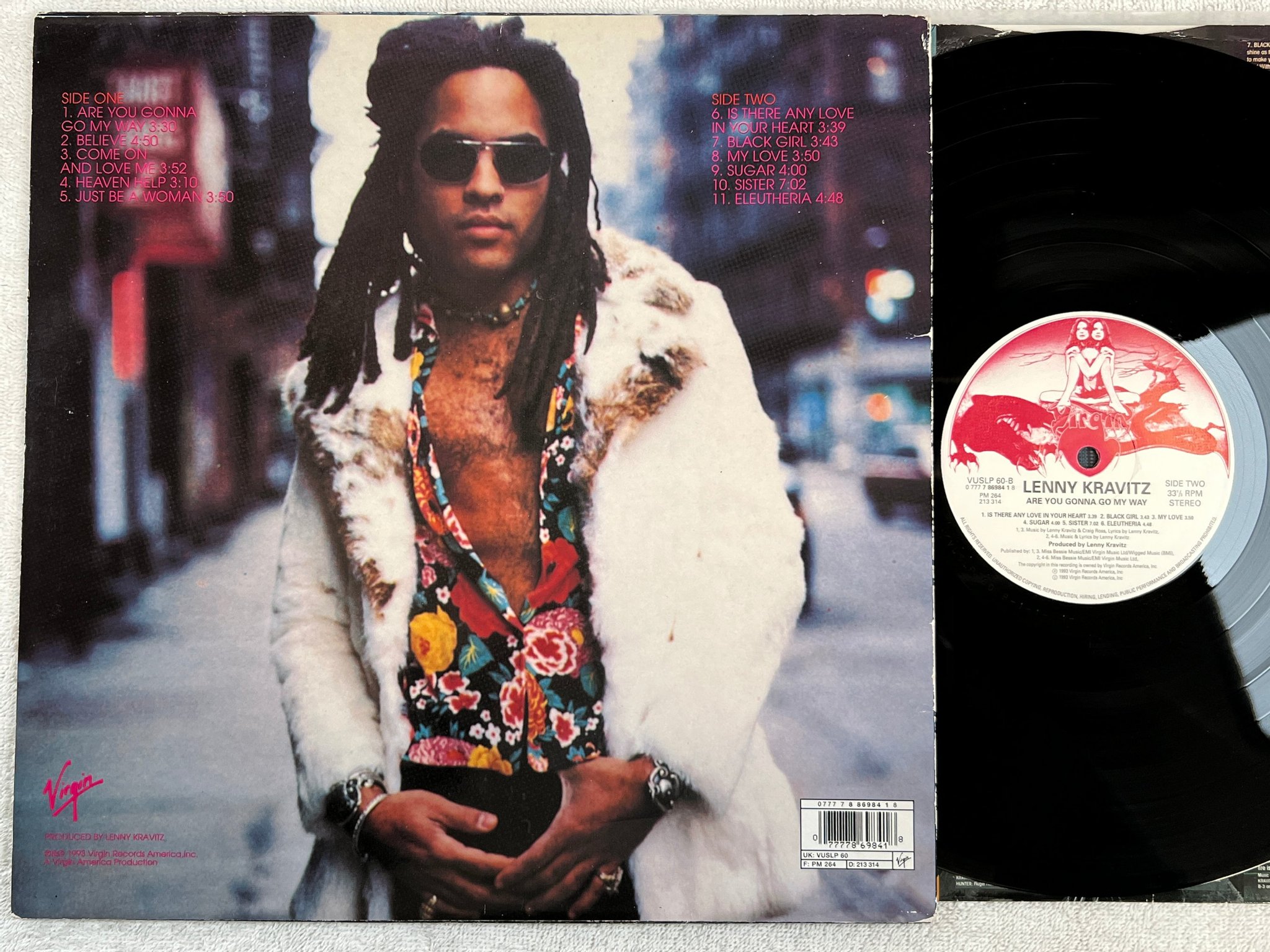 Omslagsbild för skivan LENNY KRAVITZ are you gonna go my way LP -93 VIRGIN VUSLP 60