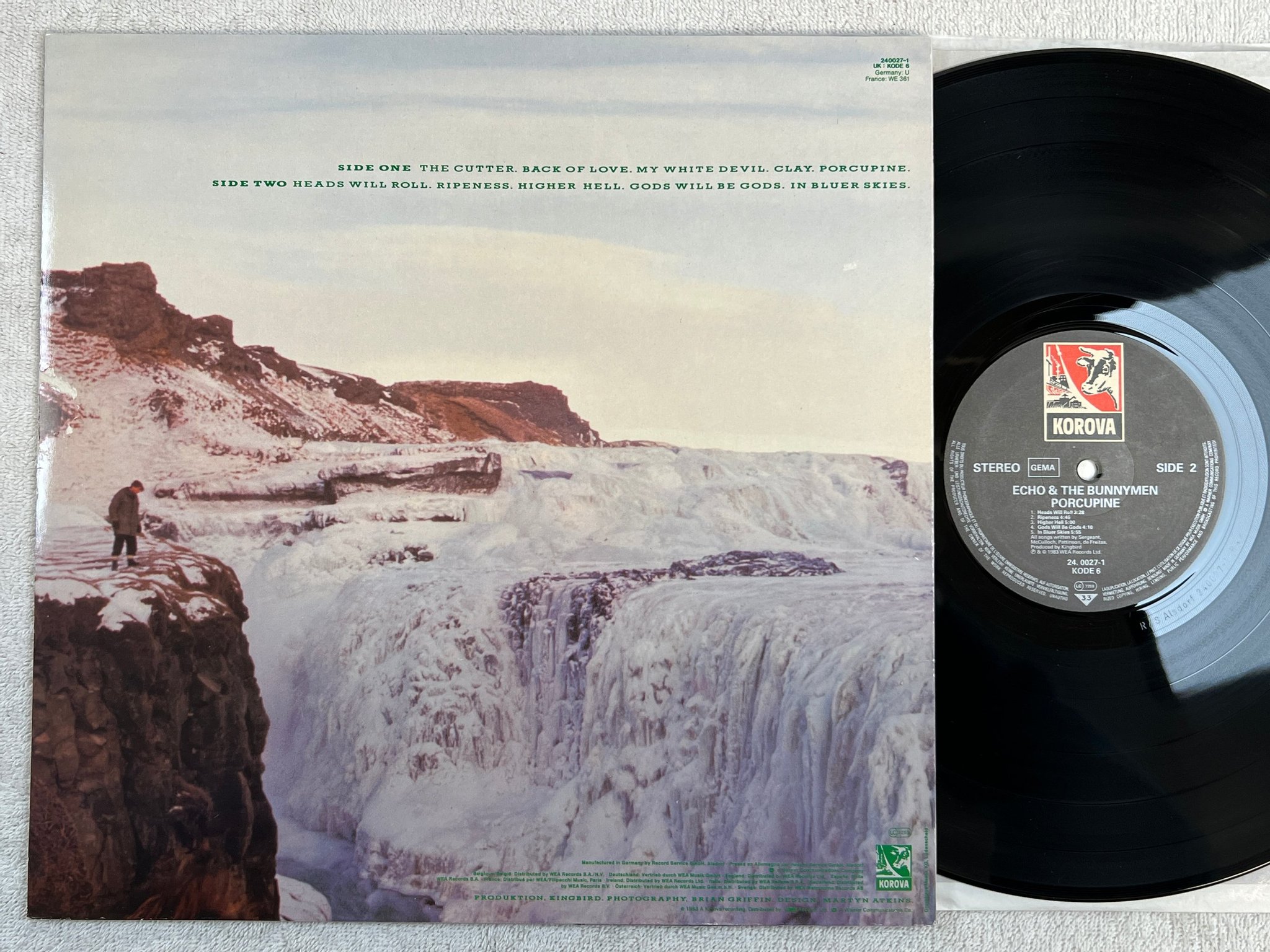 Omslagsbild för skivan ECHO AND THE BUNNYMEN porcupine LP -83 Ger KOROVA 240027-1