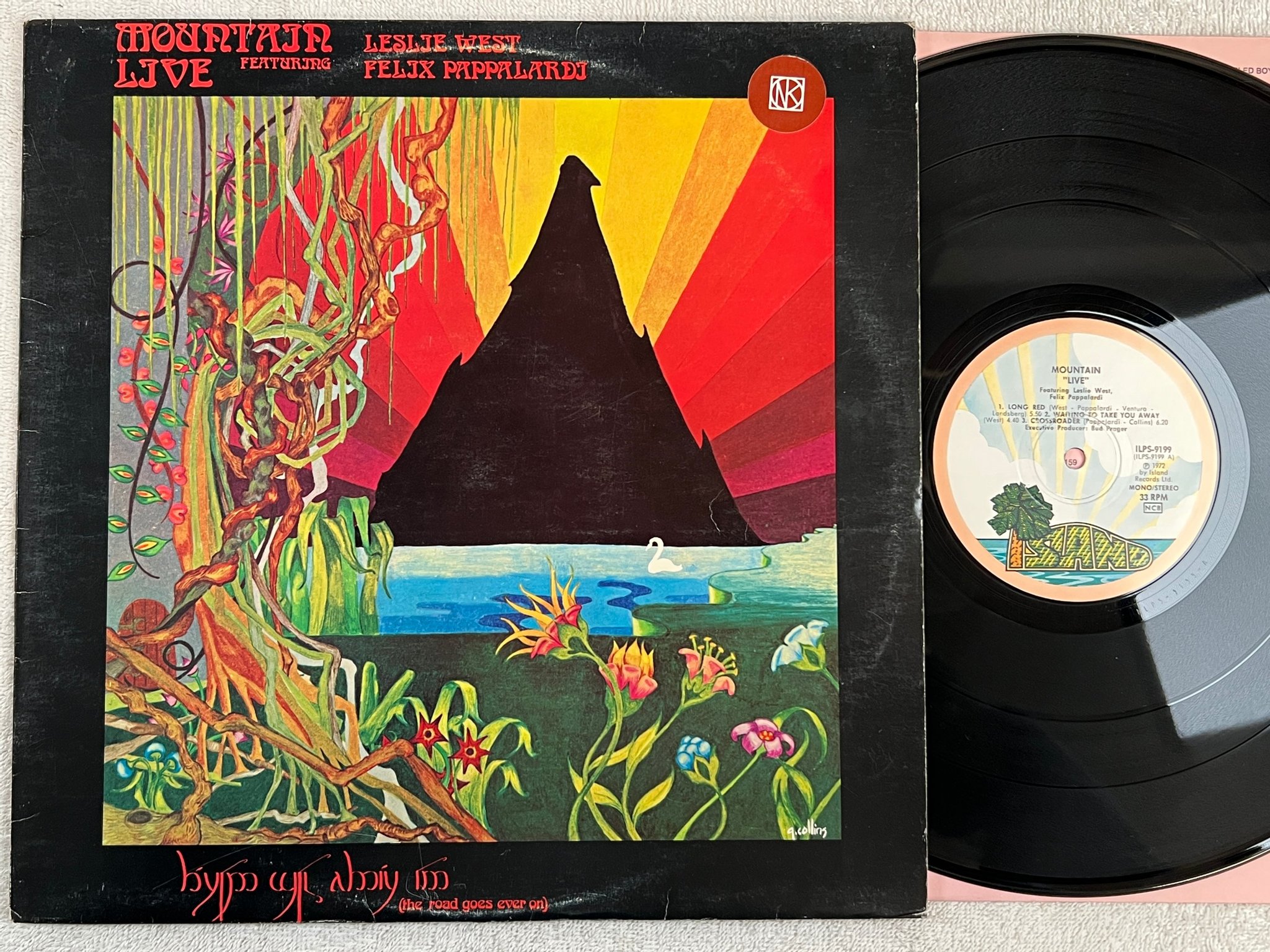 Omslagsbild för skivan MOUNTAIN live LP -72 ncb ISLAND ILPS 9199
