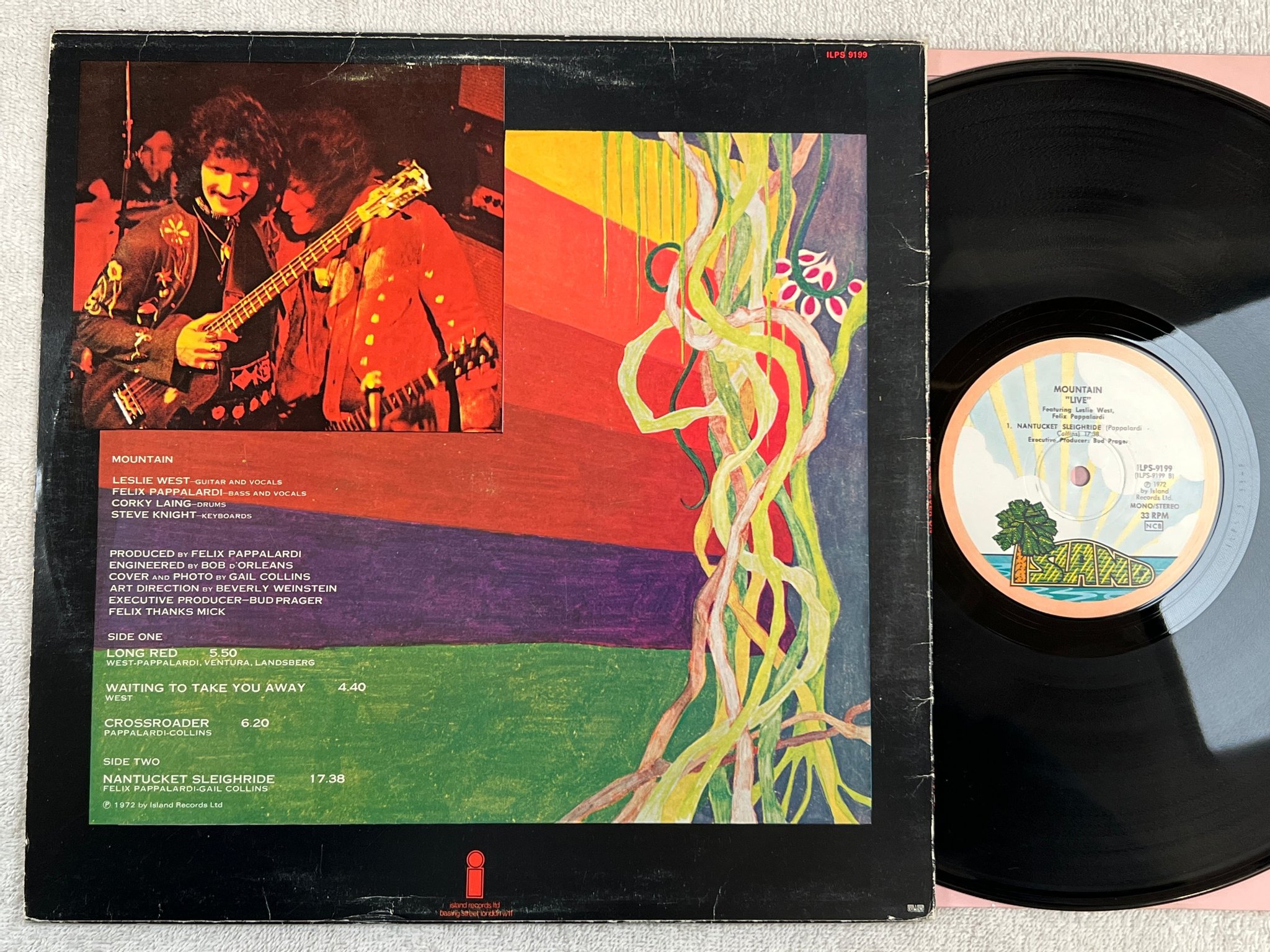 Omslagsbild för skivan MOUNTAIN live LP -72 ncb ISLAND ILPS 9199