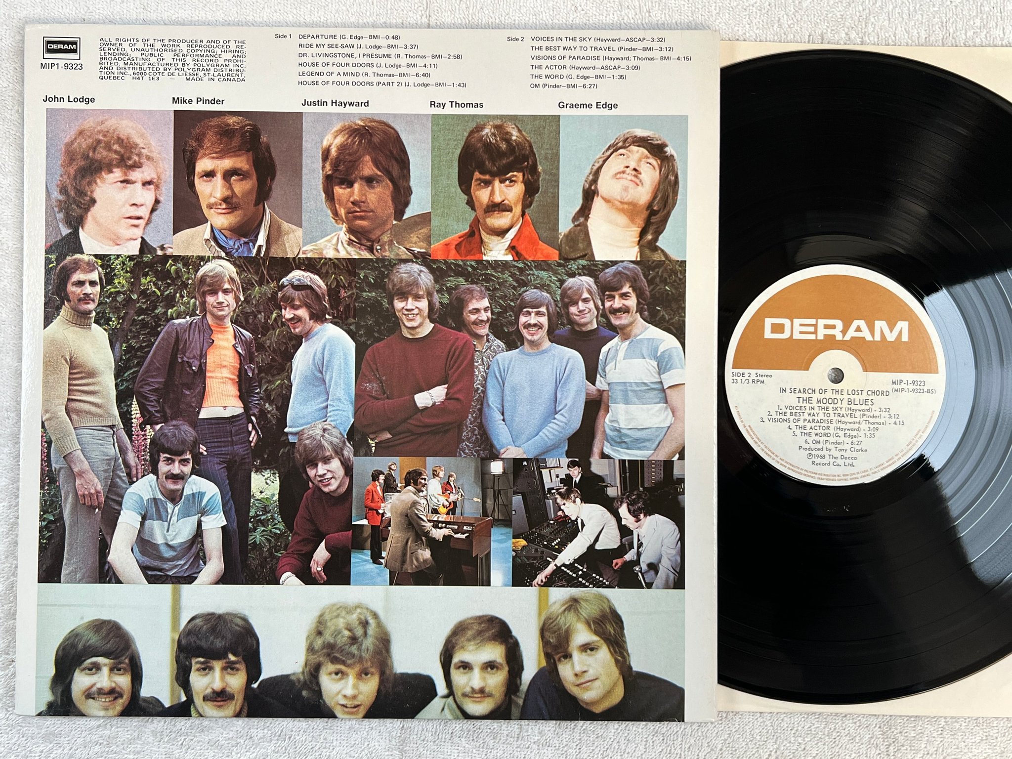 Omslagsbild för skivan THE MOODY BLUES in search of the lost chord LP re DERAM MIP-1-9323