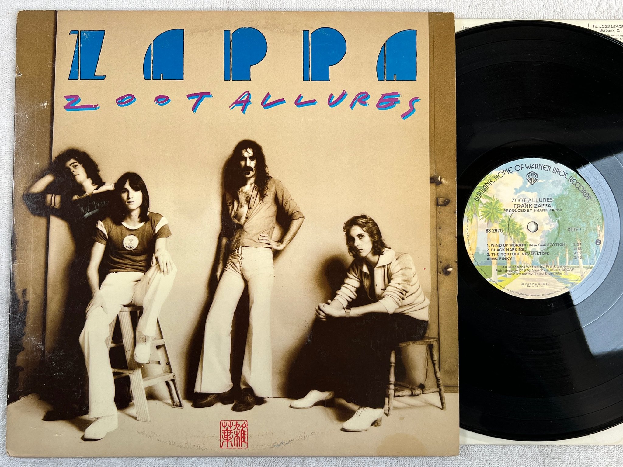 Omslagsbild för skivan FRANK ZAPPA zoot allures LP -76 US WARNER BS 2970