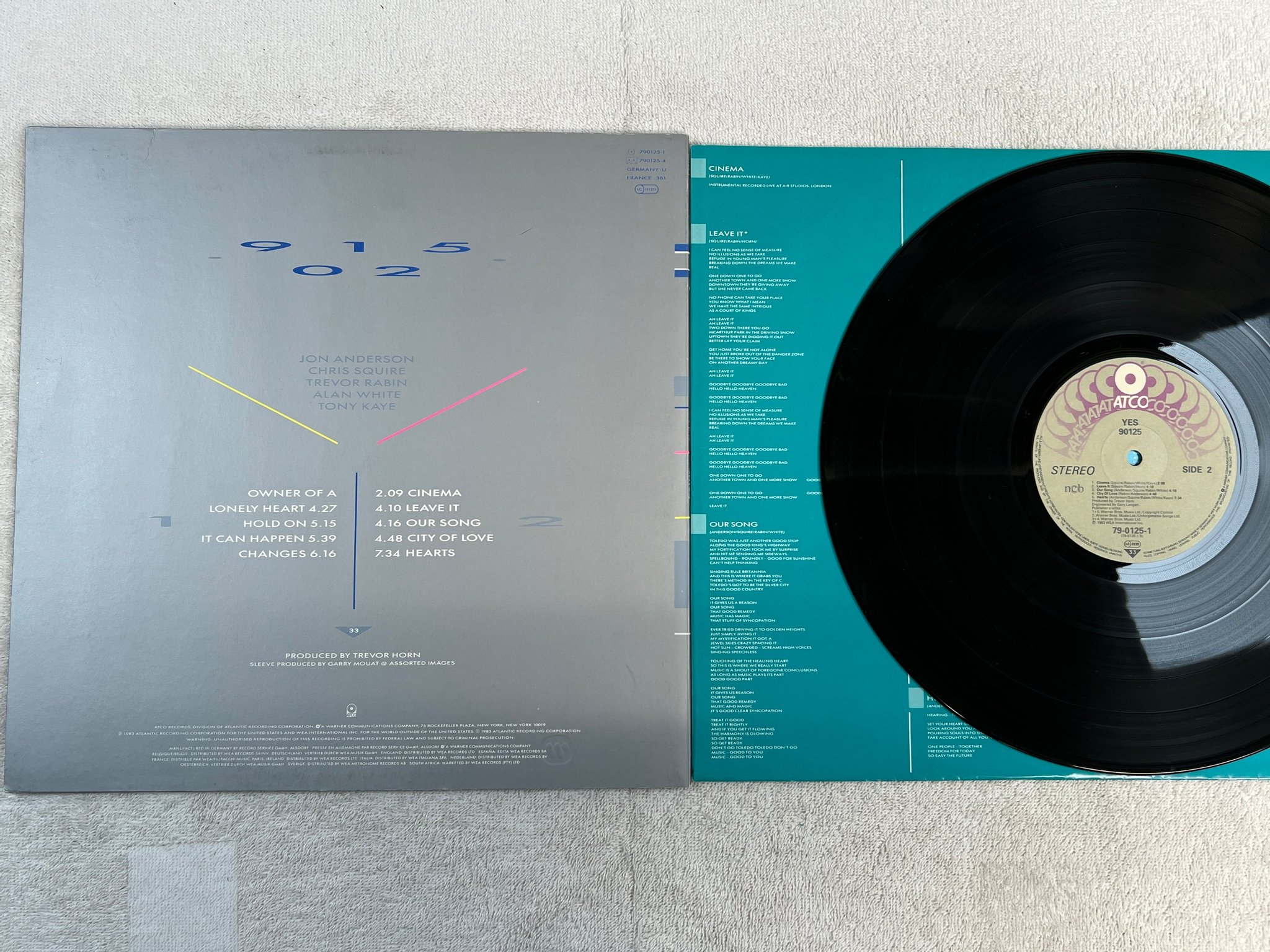 Omslagsbild för skivan YES 90125 LP -83 ncb ATCO 79-0125-1