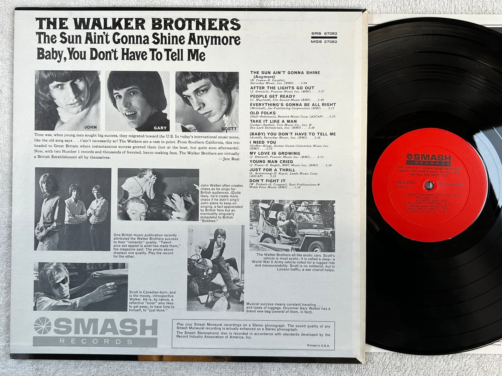 Omslagsbild för skivan THE WALKER BROTHERS the sun ain’t gonna shine anymore LP US SMASH MGS 27082