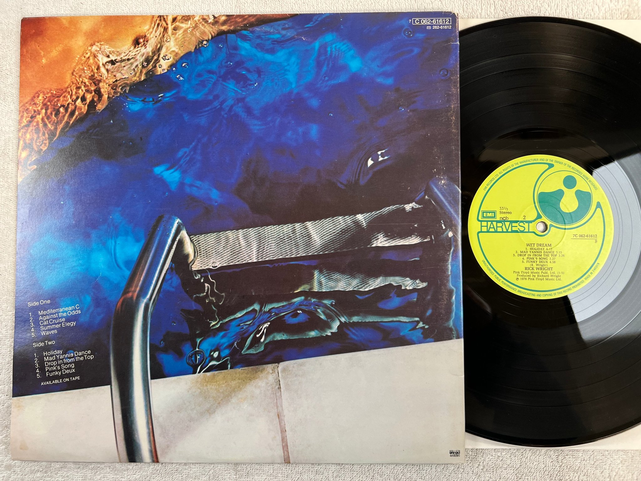 Omslagsbild för skivan RICK WRIGHT wet dream LP -78 ncb HARVEST 7C 062-61612