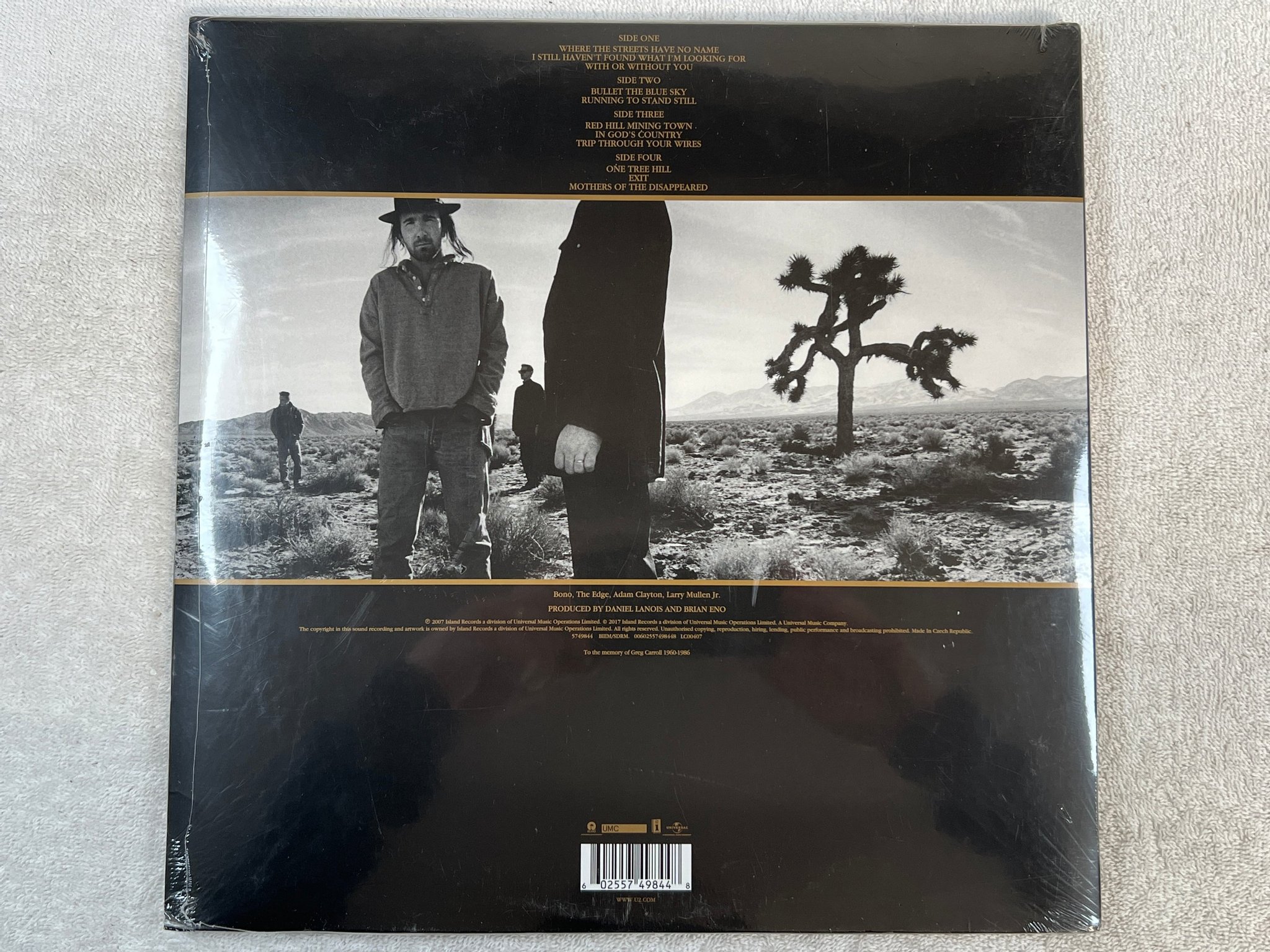 Omslagsbild för skivan U2 the Joshua tree 2xLP 2017 EU UNIVERSAL 5749844