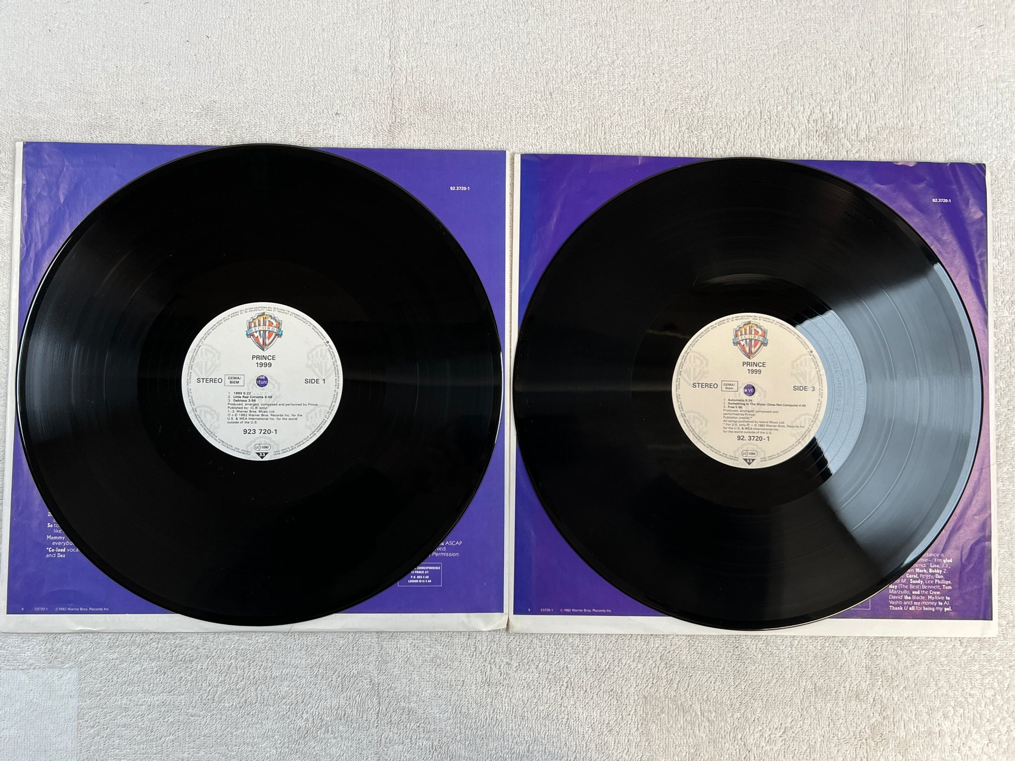 Omslagsbild för skivan PRINCE 1999 2xLP -82 Ger WARNER 923720-1