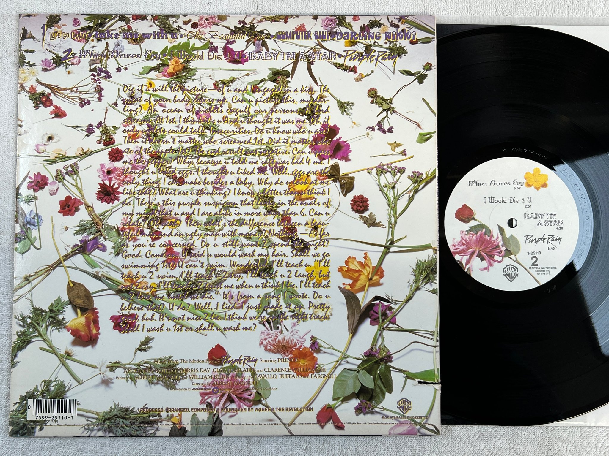 Omslagsbild för skivan PRINCE purple rain LP -84 US WARNER 1-25110