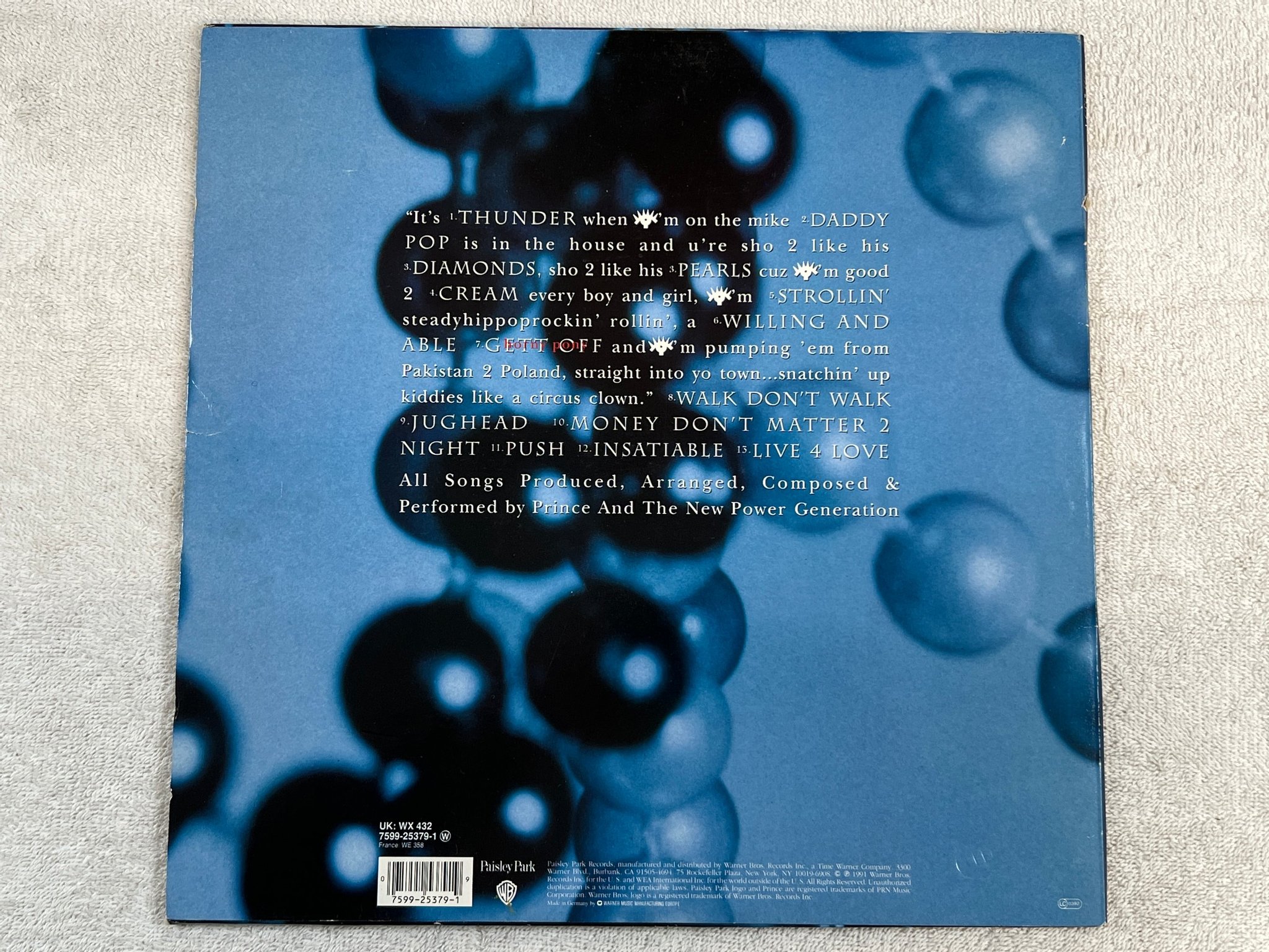 Omslagsbild för skivan PRINCE diamonds and pearls 2xLP -91 Ger PAISLEY PARK 7599-25379-1