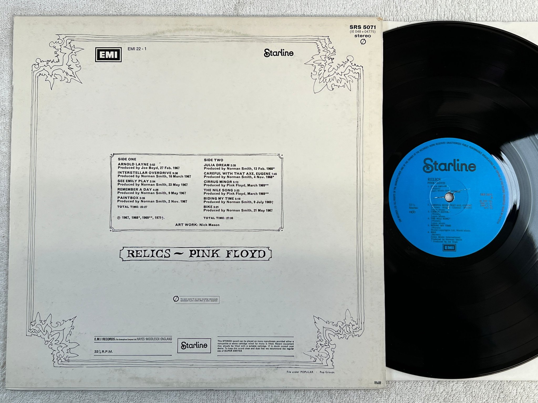 Omslagsbild för skivan PINK FLOYD relics LP ncb STARLINE SRS 5071