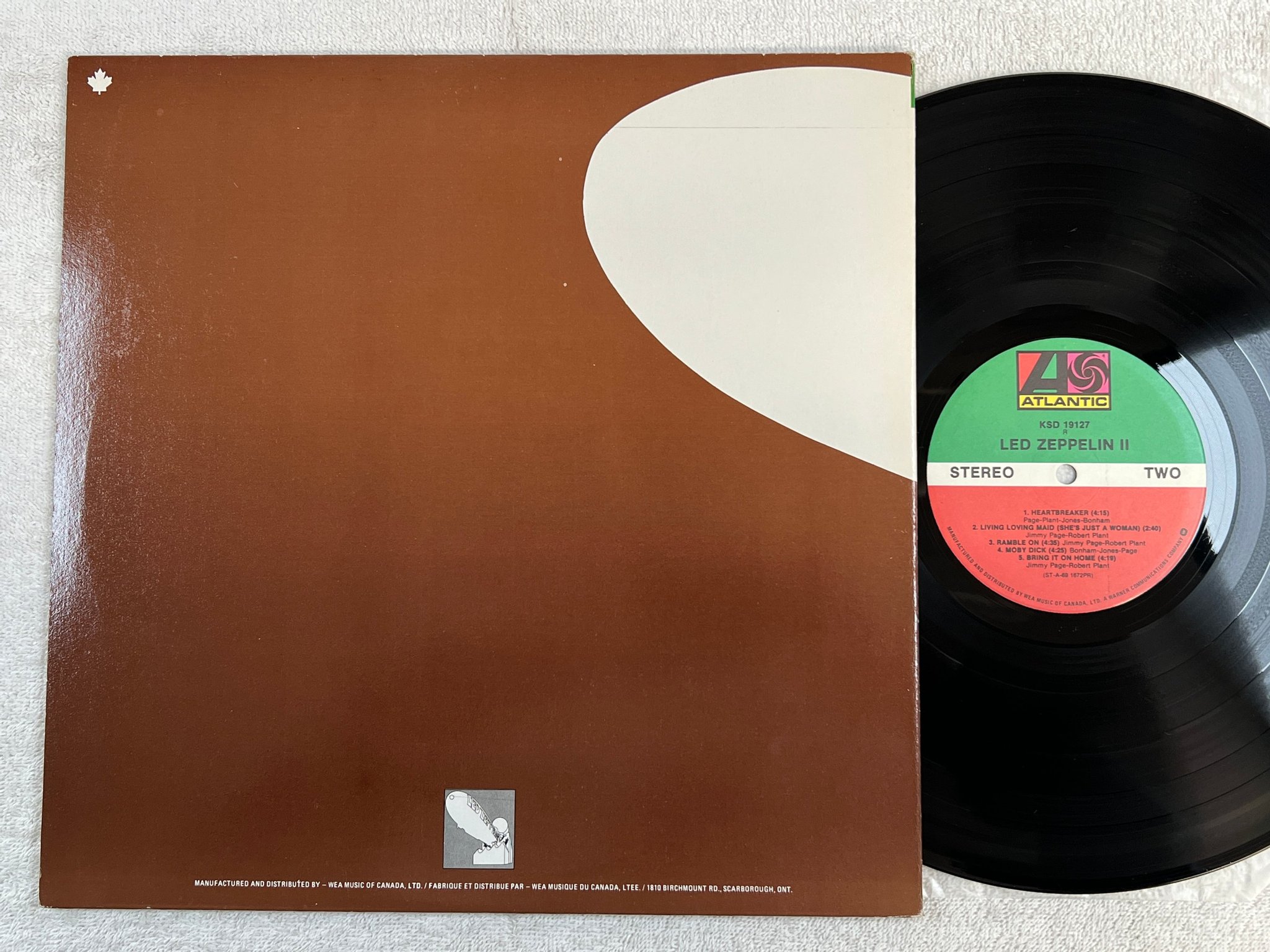 Omslagsbild för skivan LED ZEPPELIN II LP Can ATLANTIC KSD 19127