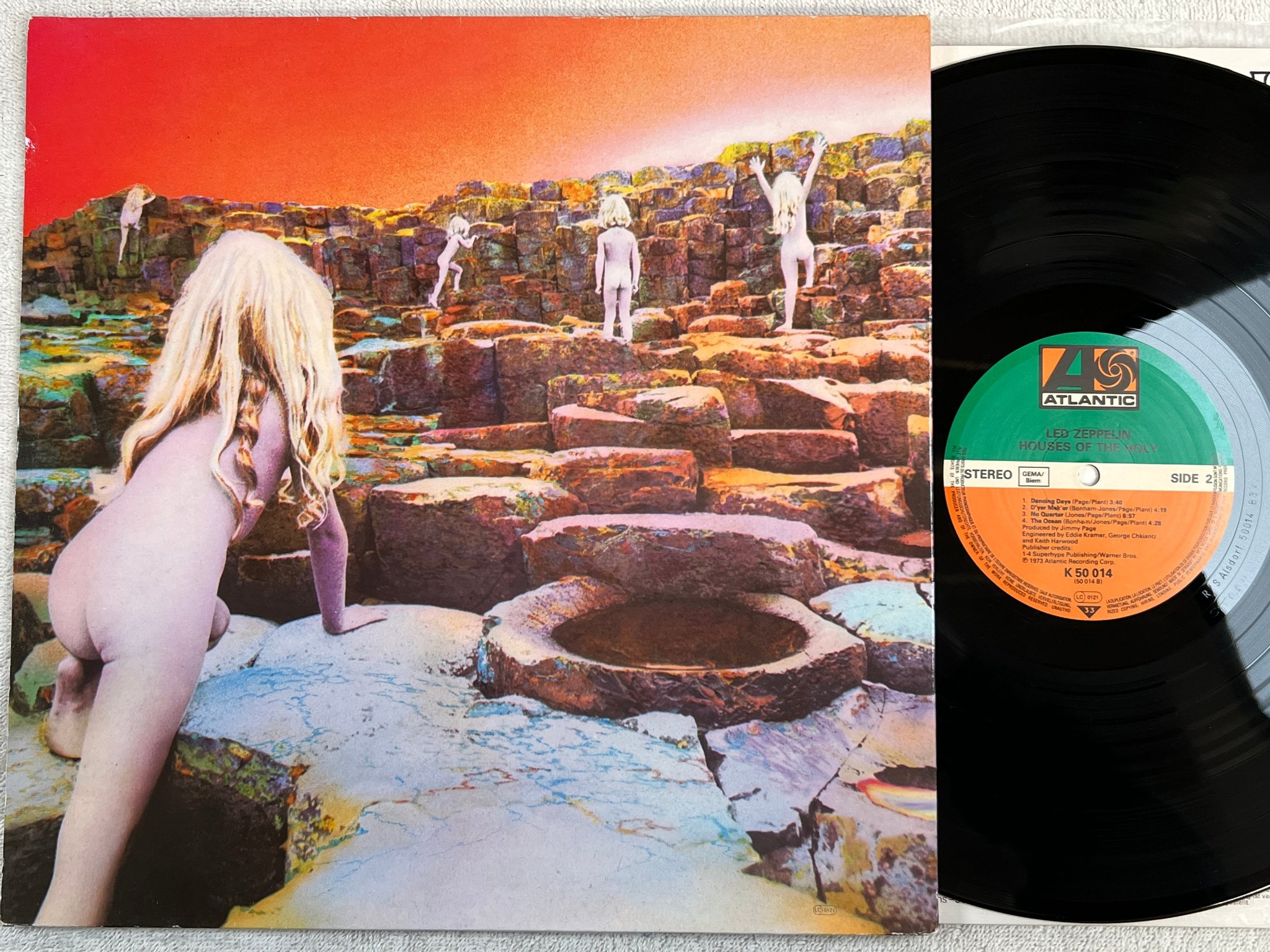 Omslagsbild för skivan LED ZEPPELIN houses of the holy LP Ger ATLANTIC K 50014
