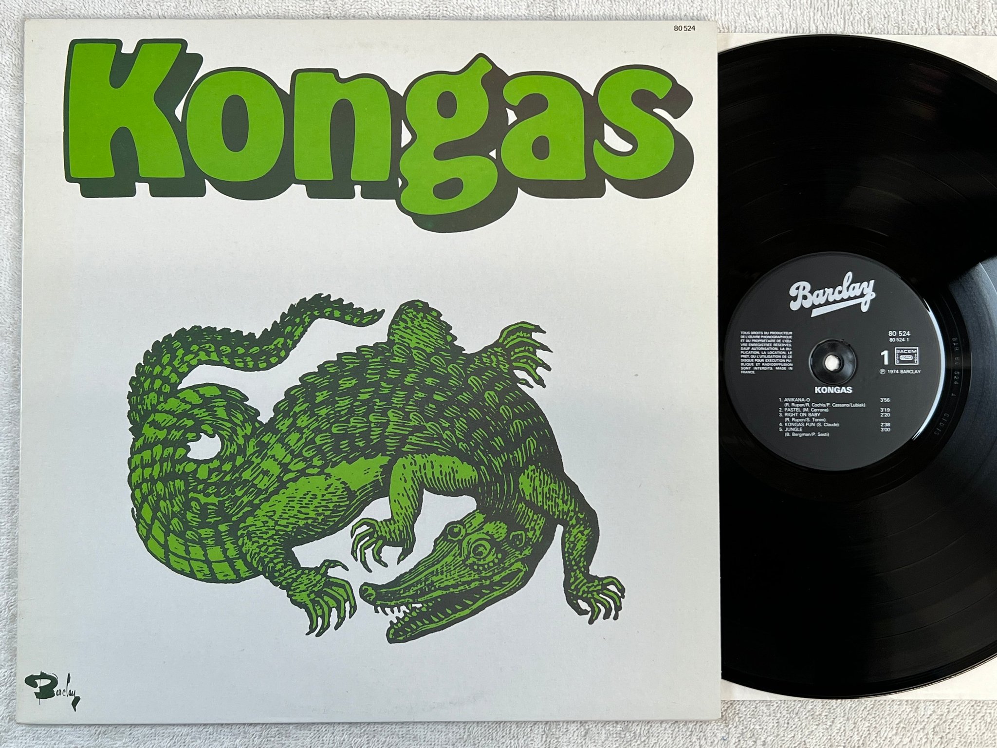Omslagsbild för skivan KONGAS s/t LP Fra BARCLAY 80524