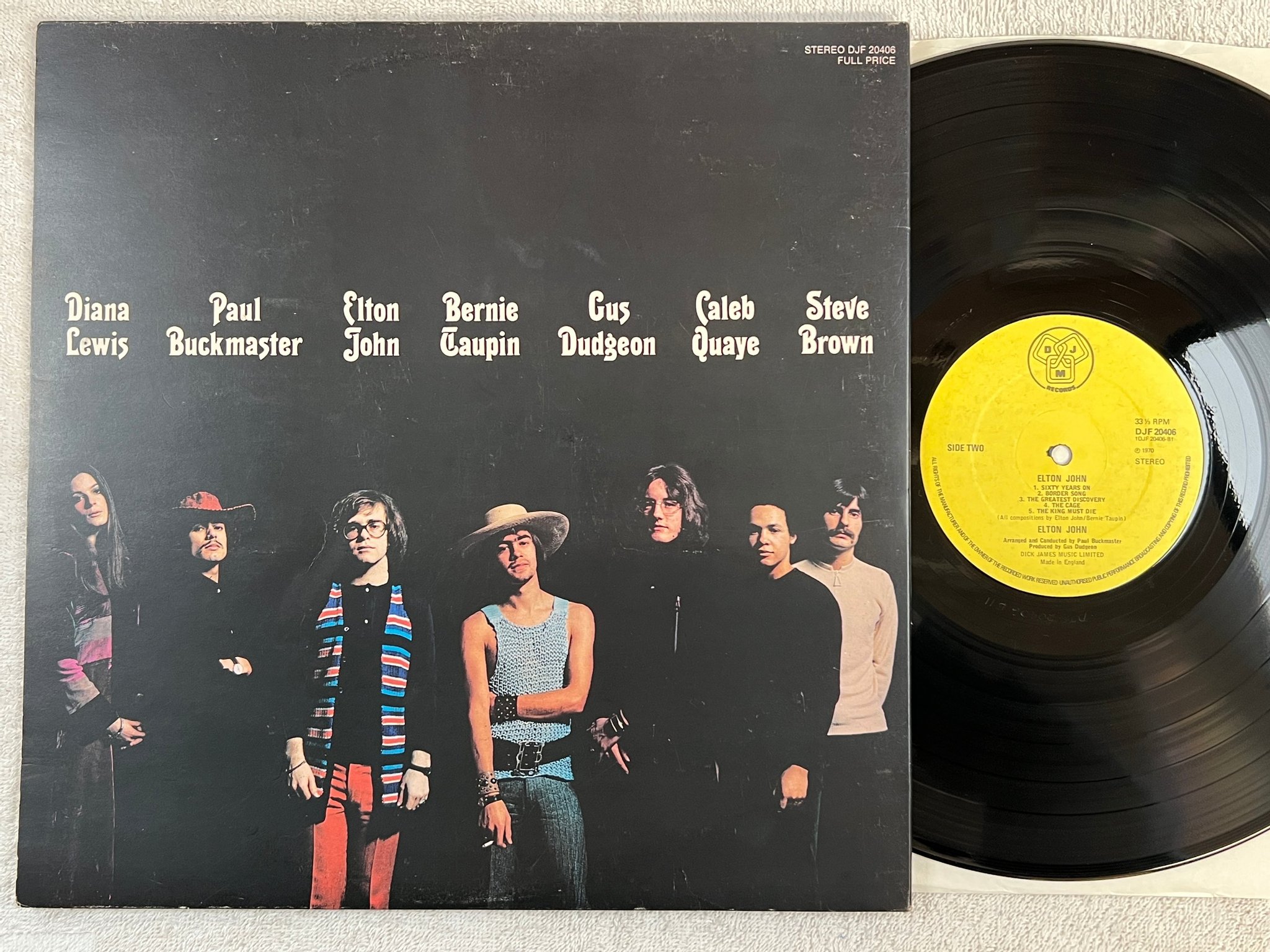 Omslagsbild för skivan ELTON JOHN s/t LP -70 UK DJM DJF 20406