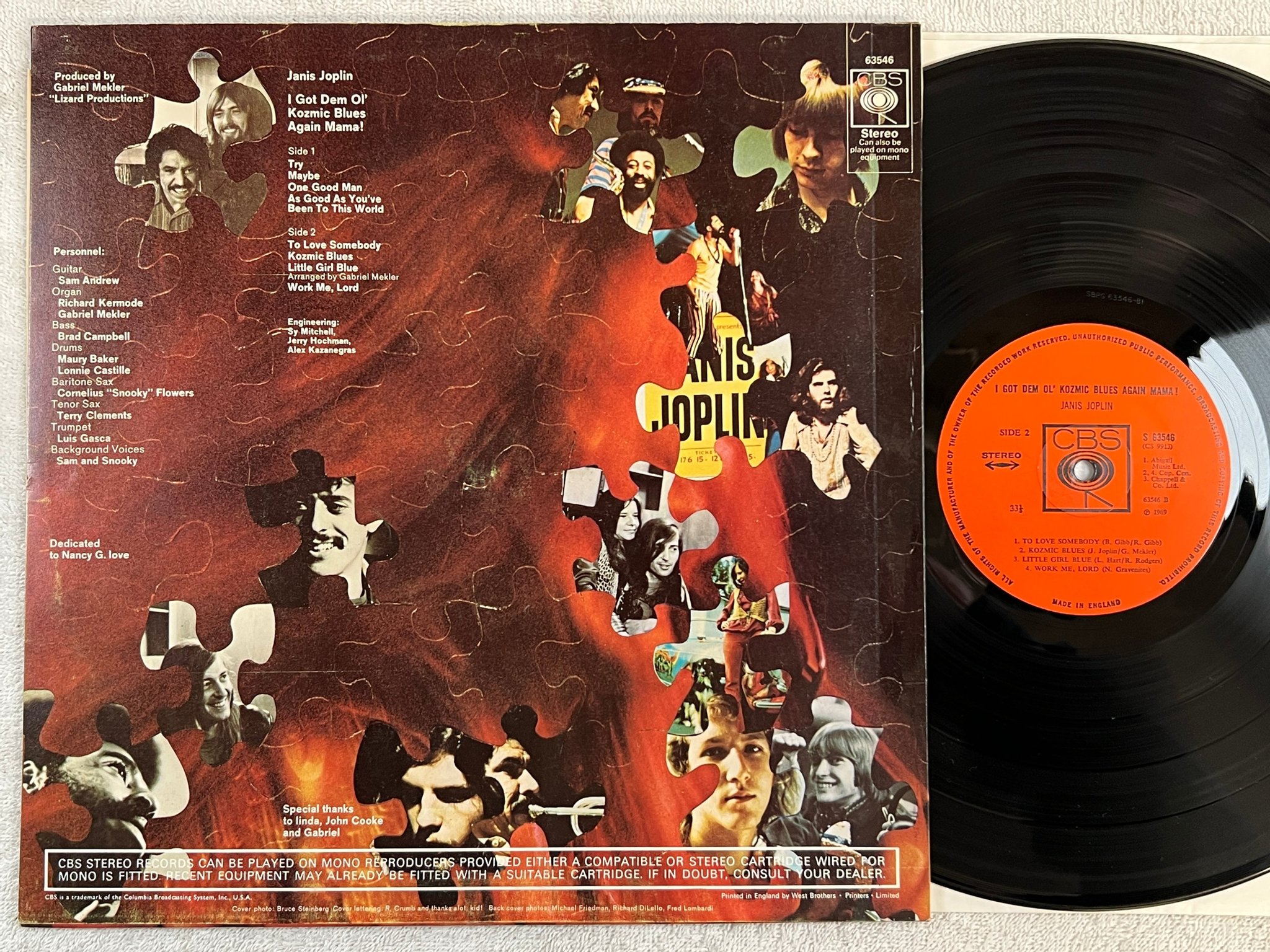 Omslagsbild för skivan JANIS JOPLIN I got dem ol’ cosmic blues again mama! LP -69 UK CBS S 63546