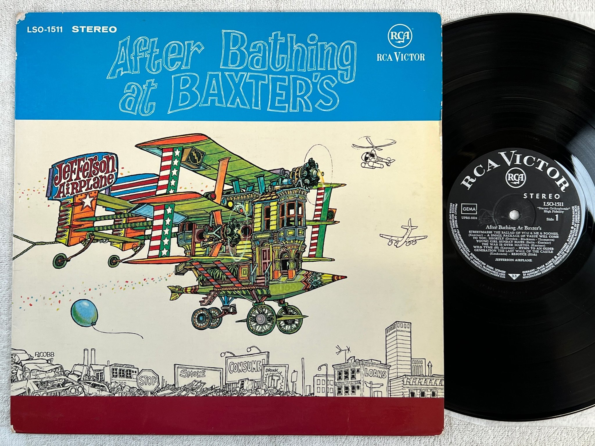 Omslagsbild för skivan JEFFERSON AIRPLANE after bathing at Baxter’s LP Ger RCA LSO-1511