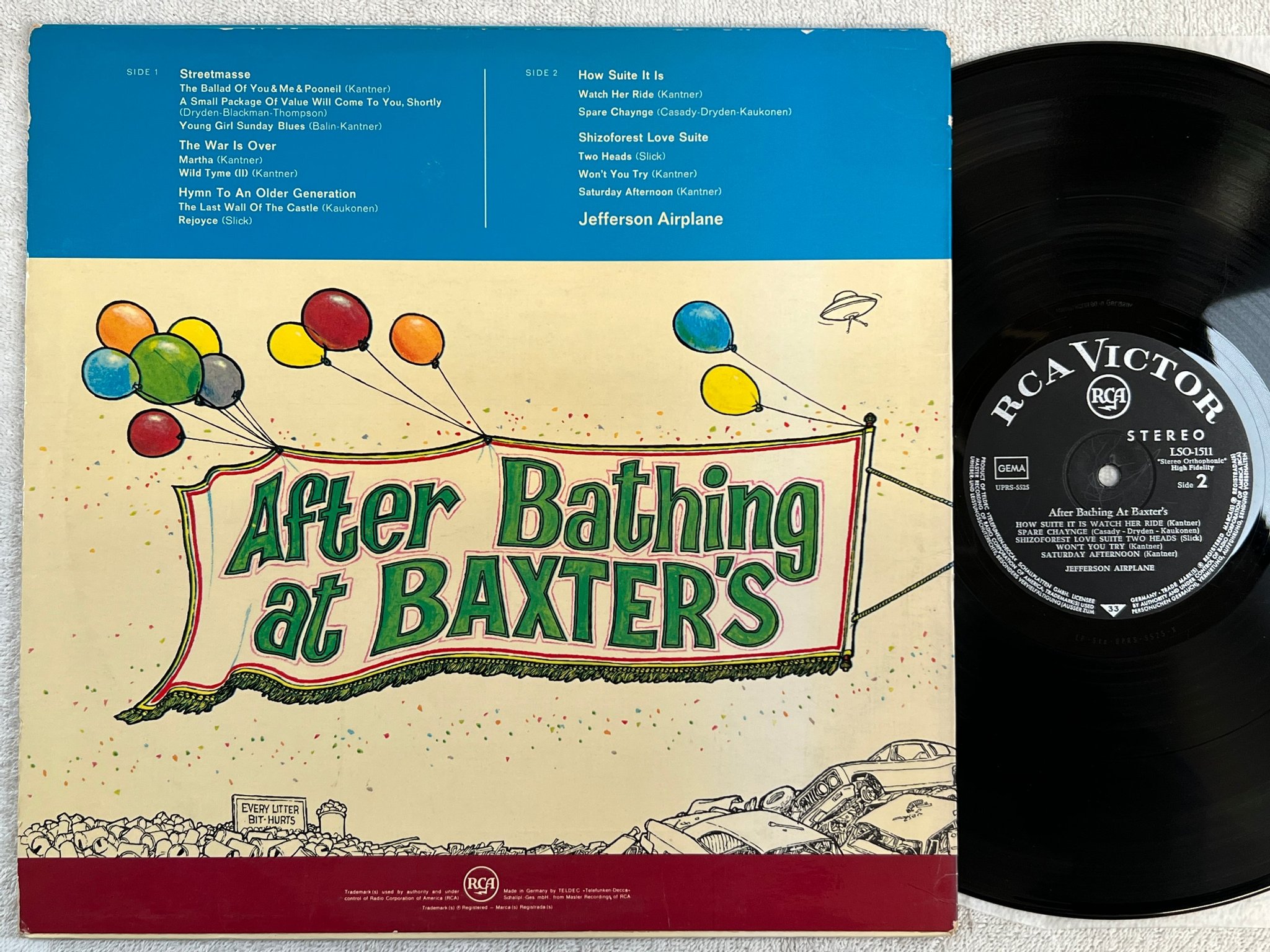 Omslagsbild för skivan JEFFERSON AIRPLANE after bathing at Baxter’s LP Ger RCA LSO-1511