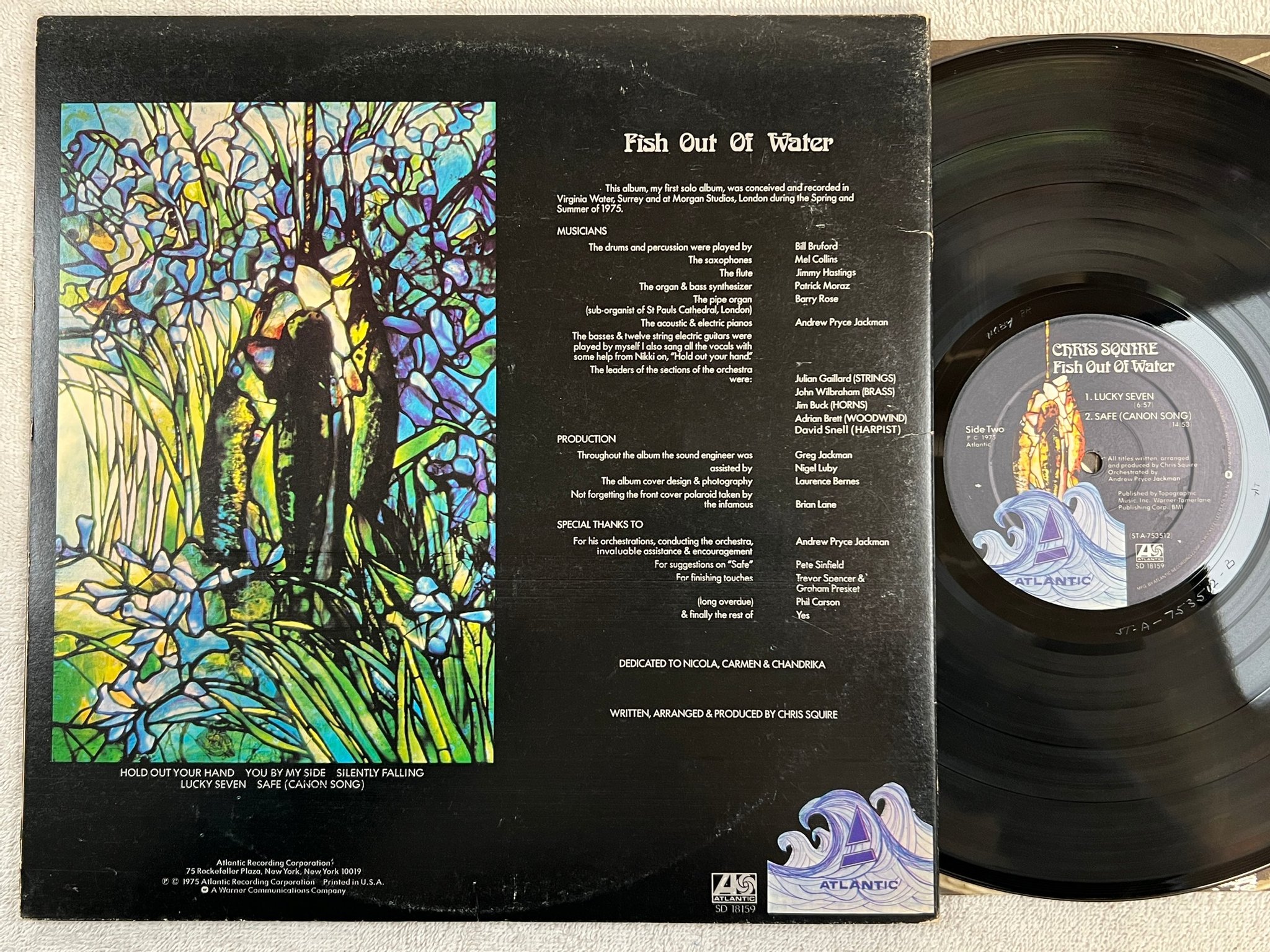 Omslagsbild för skivan CHRIS SQUIRE fish out of water LP -75 US ST 753511