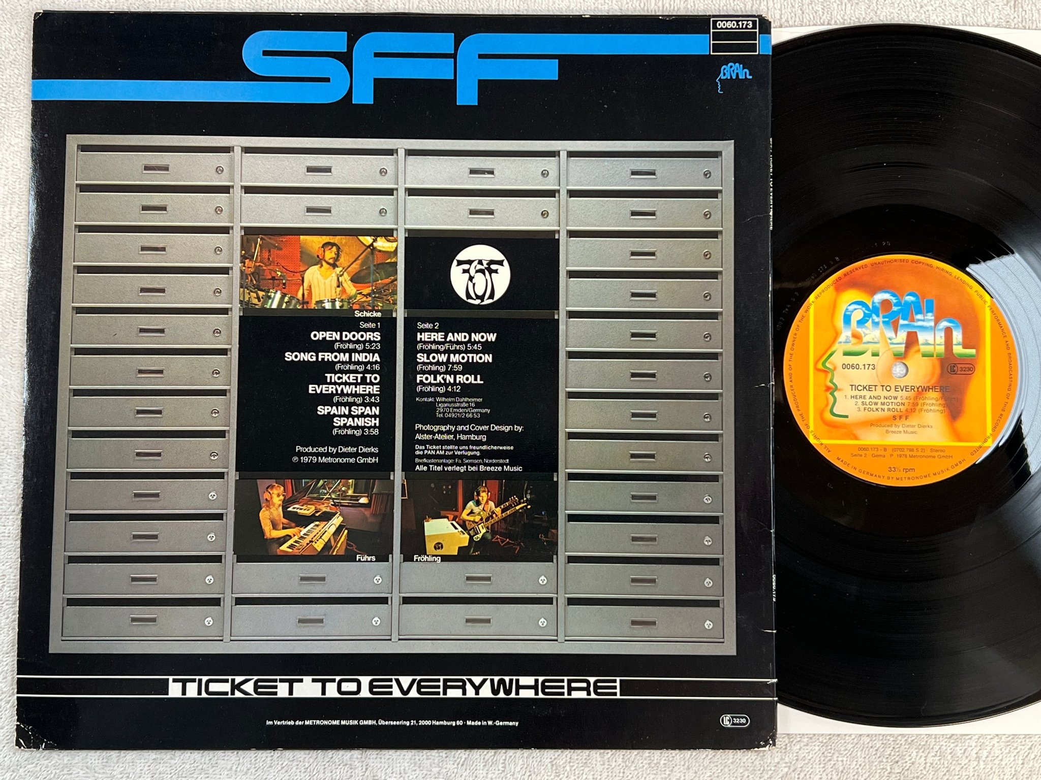 Omslagsbild för skivan SFF ticket to everywhere LP -78 Ger BRAIN 0060.173 