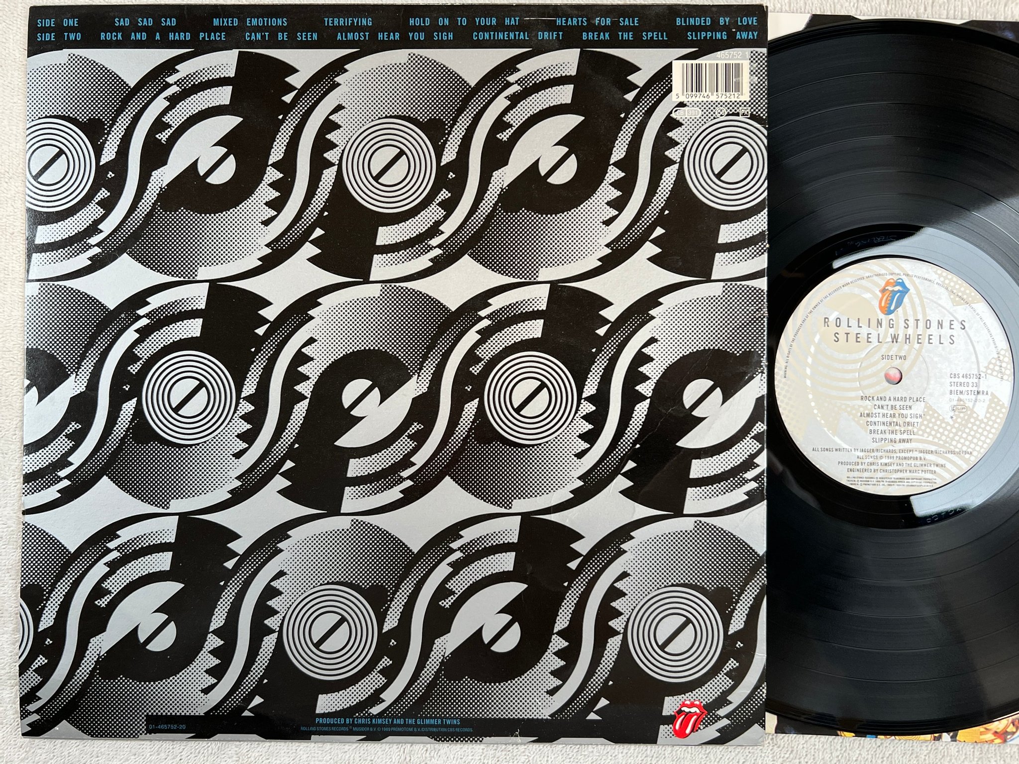 Omslagsbild för skivan ROLLING STONES steel wheels LP Hol CBS 465752-1