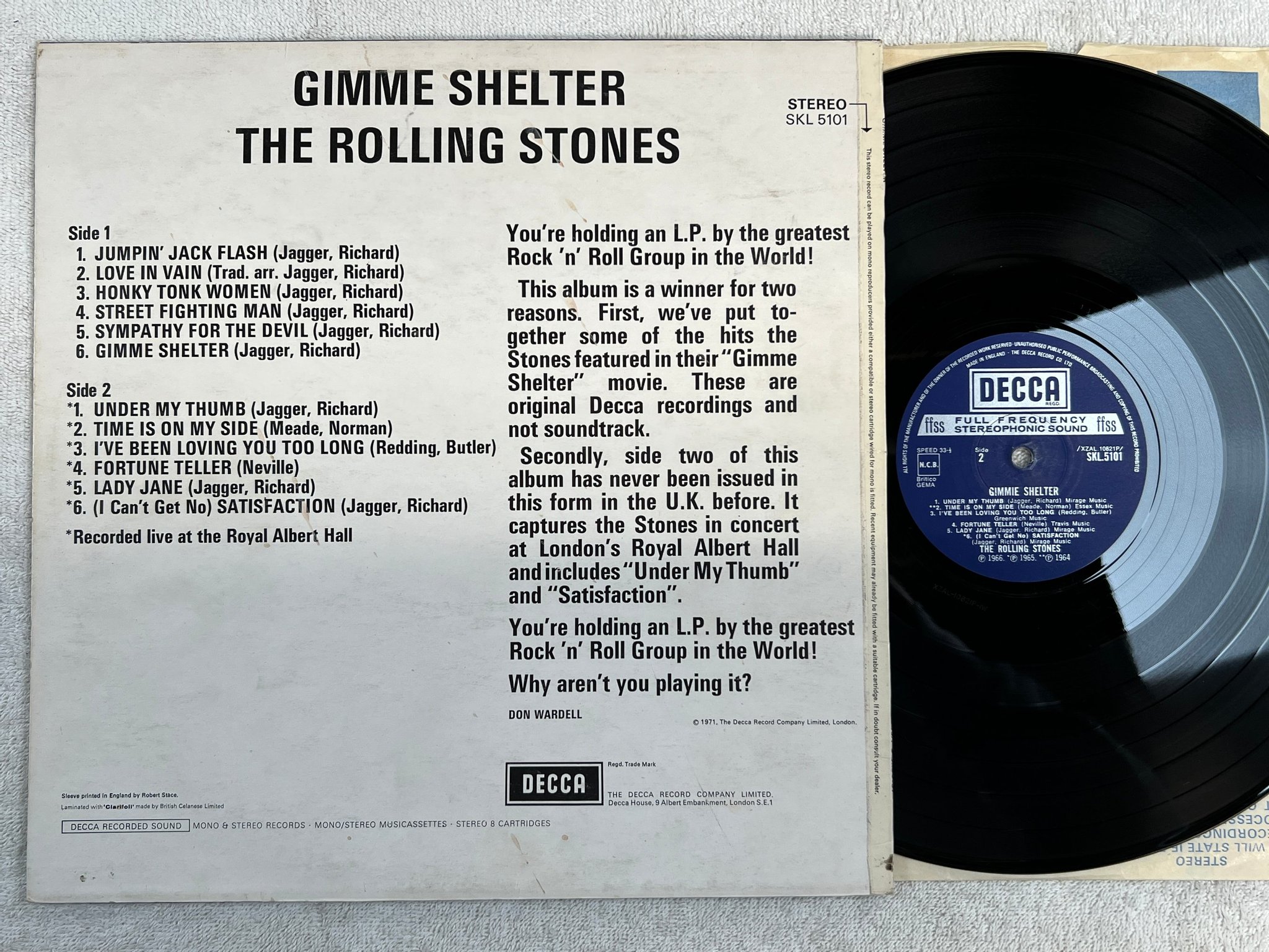 Omslagsbild för skivan ROLLING STONES gimmie shelter LP UK DECCA SKL 5101