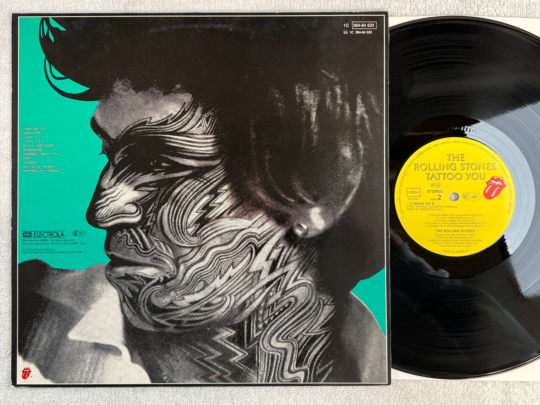 Omslagsbild för skivan ROLLING STONES tattoo you LP -81 Hol 1C 064-64533