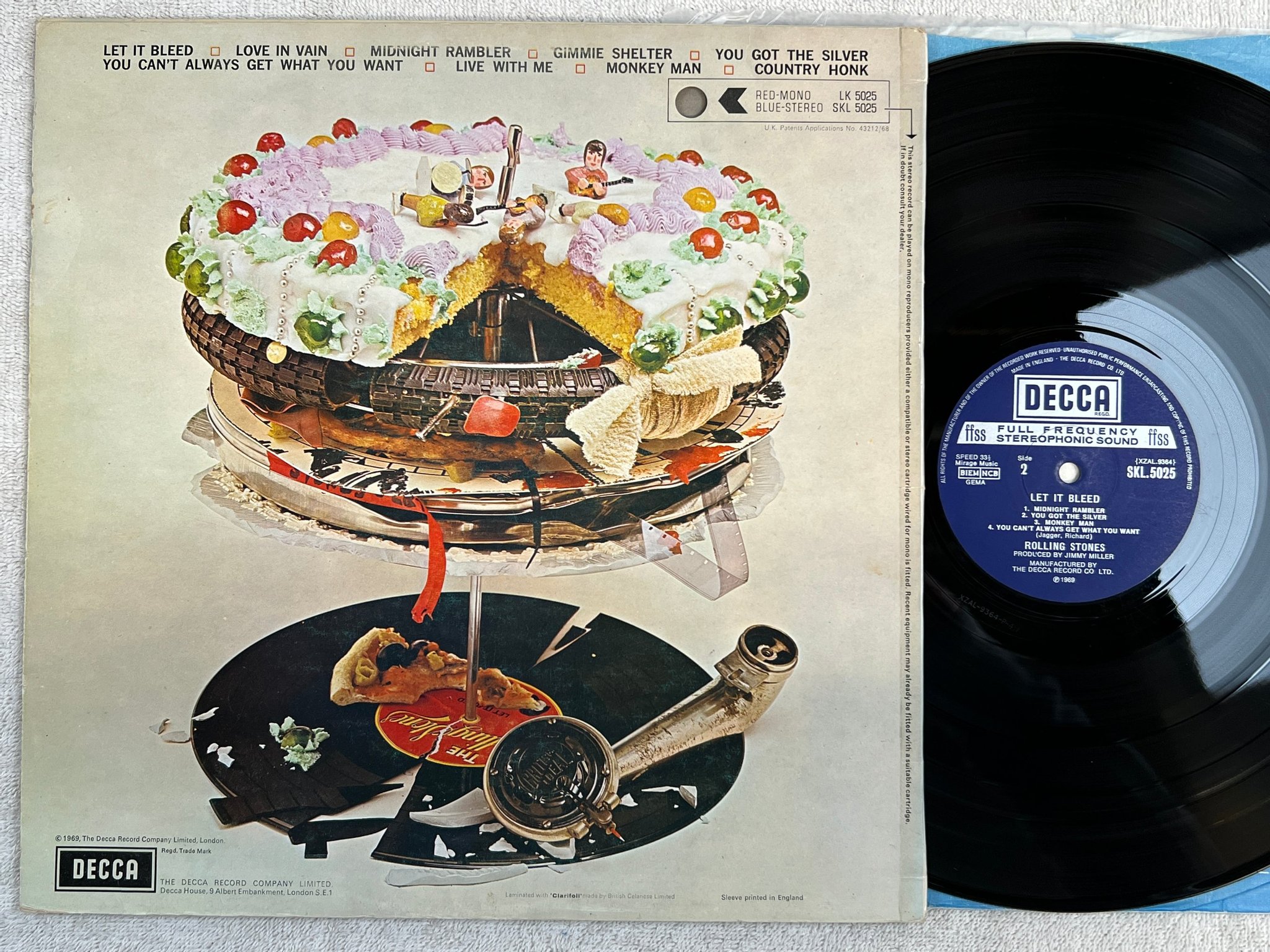 Omslagsbild för skivan ROLLING STONES let it bleed LP UK boxed DECCA SKL 5025