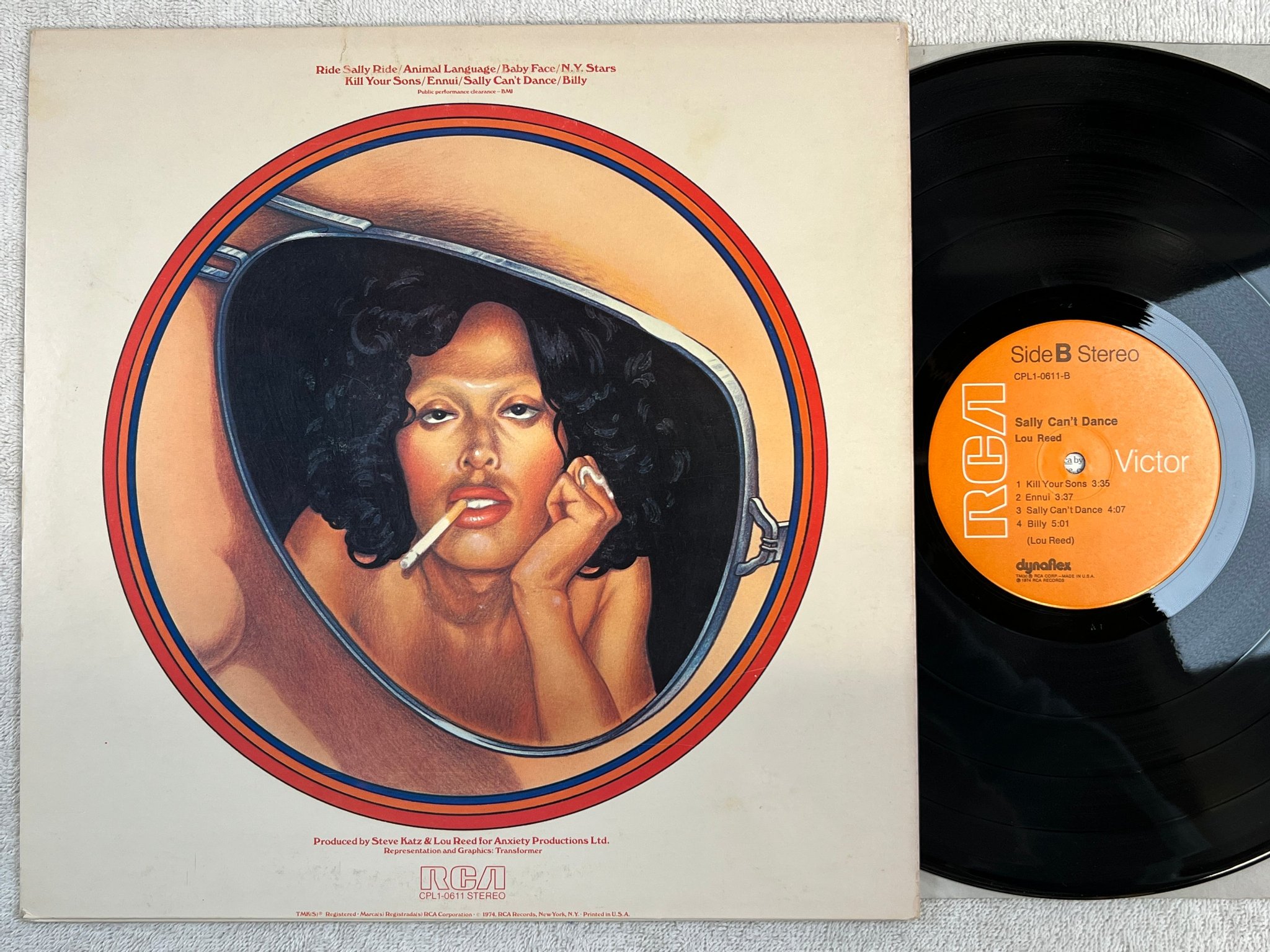 Omslagsbild för skivan LOU REED Sally can’t dance LP -74 US RCA CPL1-0611