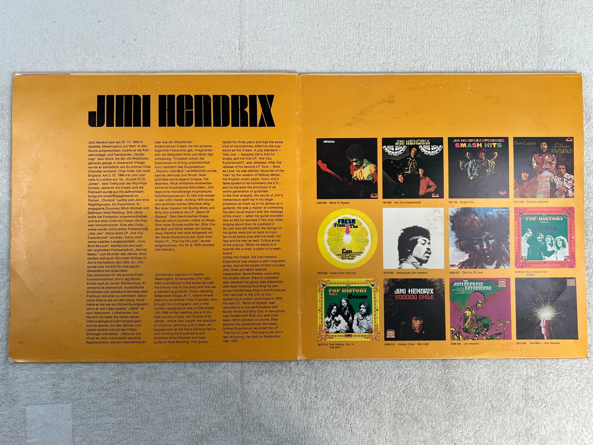 Omslagsbild för skivan JIMI HENDRIX pop history vol 2 2xLP -71 ncb POLYDOR 2675013