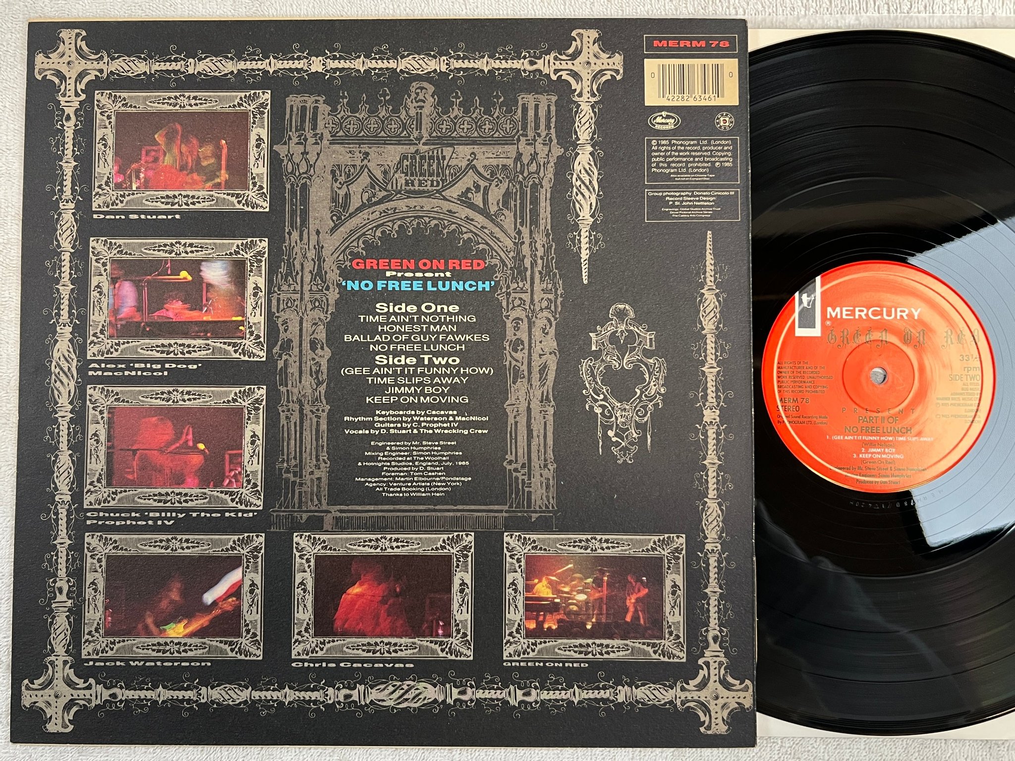 Omslagsbild för skivan GREEN ON RED no free lunch LP -85 UK MERCURY MERM 78