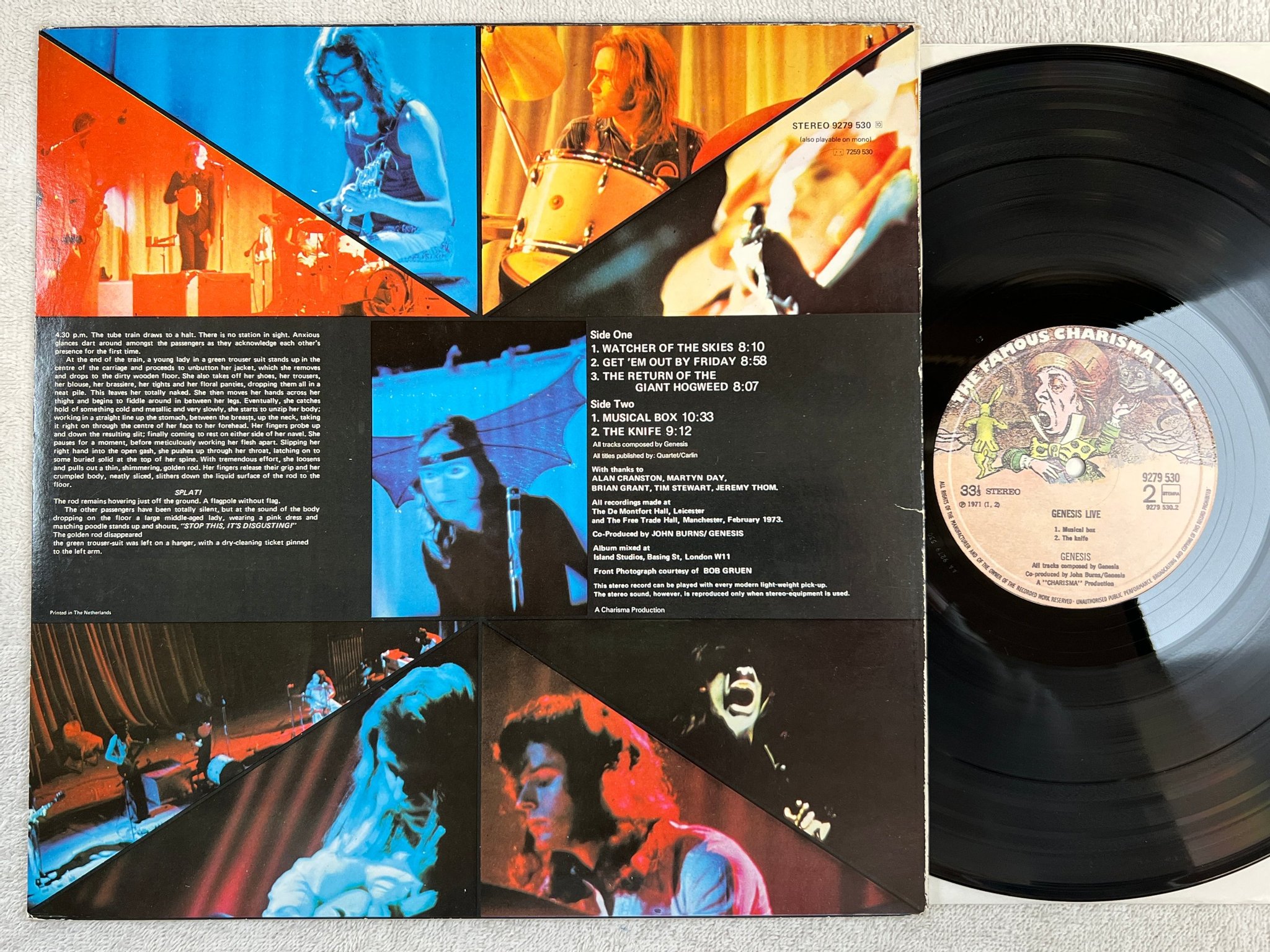 Omslagsbild för skivan GENESIS live LP re FAMOUS CHARISMA 9279 530
