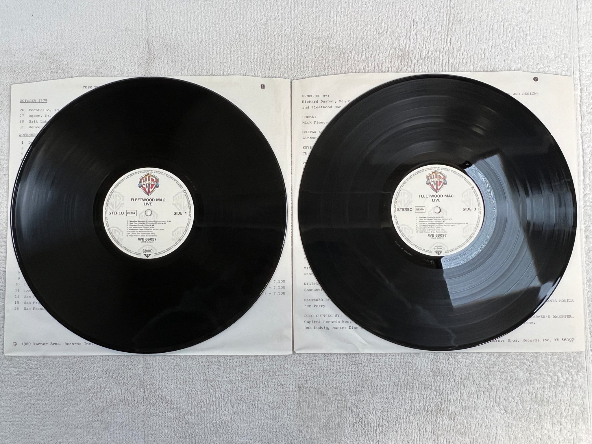 Omslagsbild för skivan FLEETWOOD MAC live 2xLP -80 Ger WARNER WB 66097