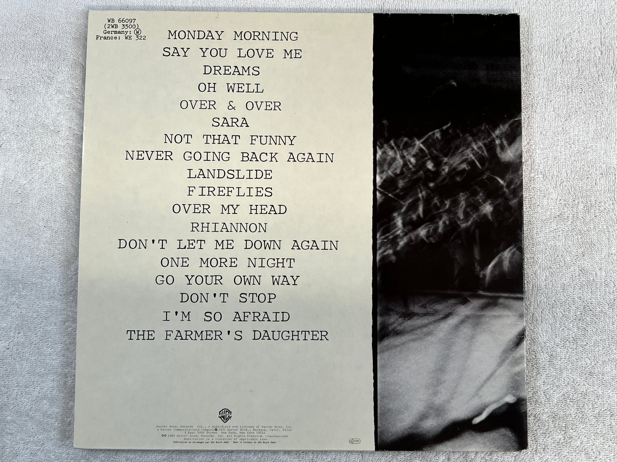 Omslagsbild för skivan FLEETWOOD MAC live 2xLP -80 Ger WARNER WB 66097