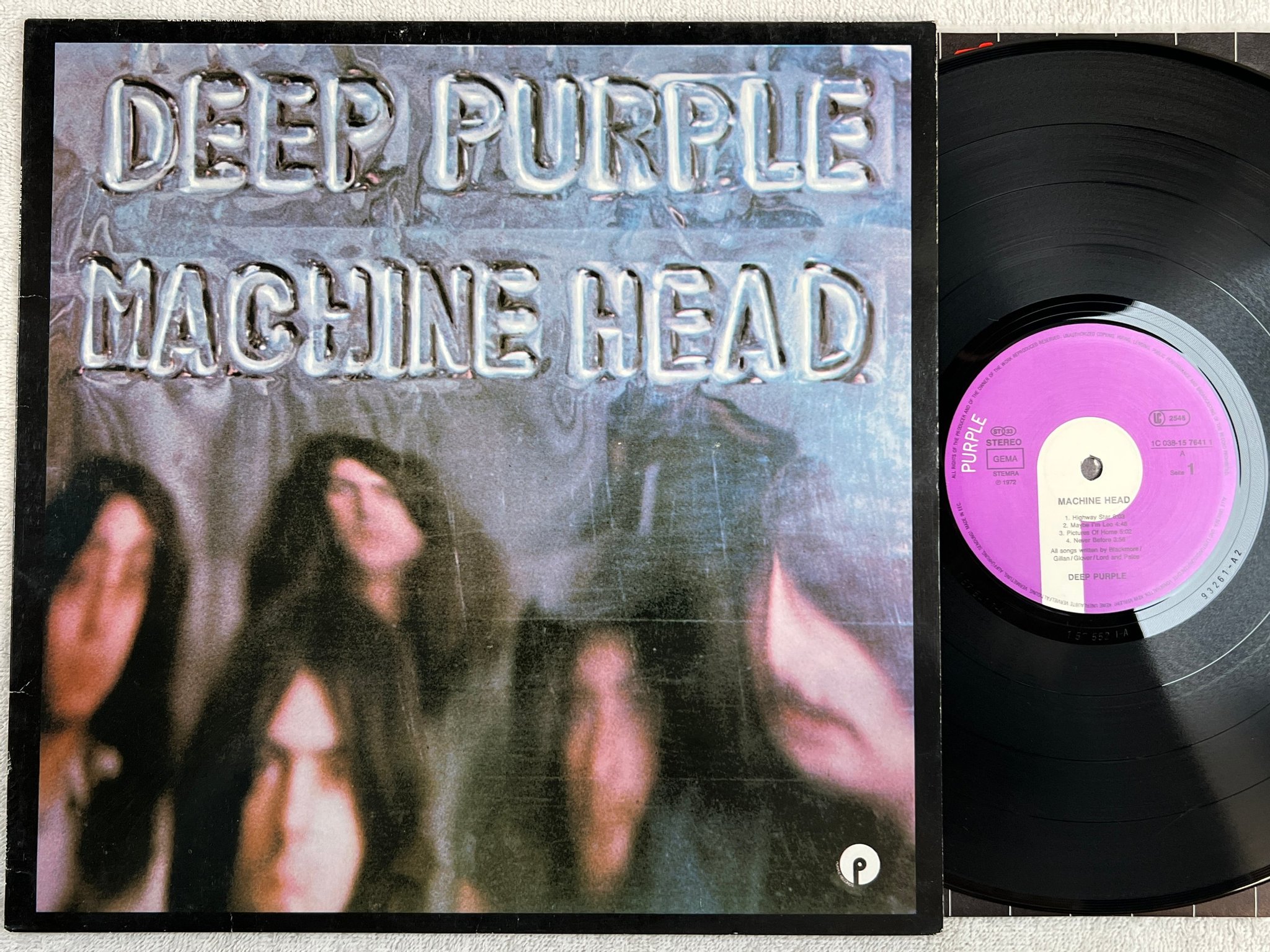 Omslagsbild för skivan DEEP PURPLE machine hed LP Ger PURPLE 1C 038-1576411