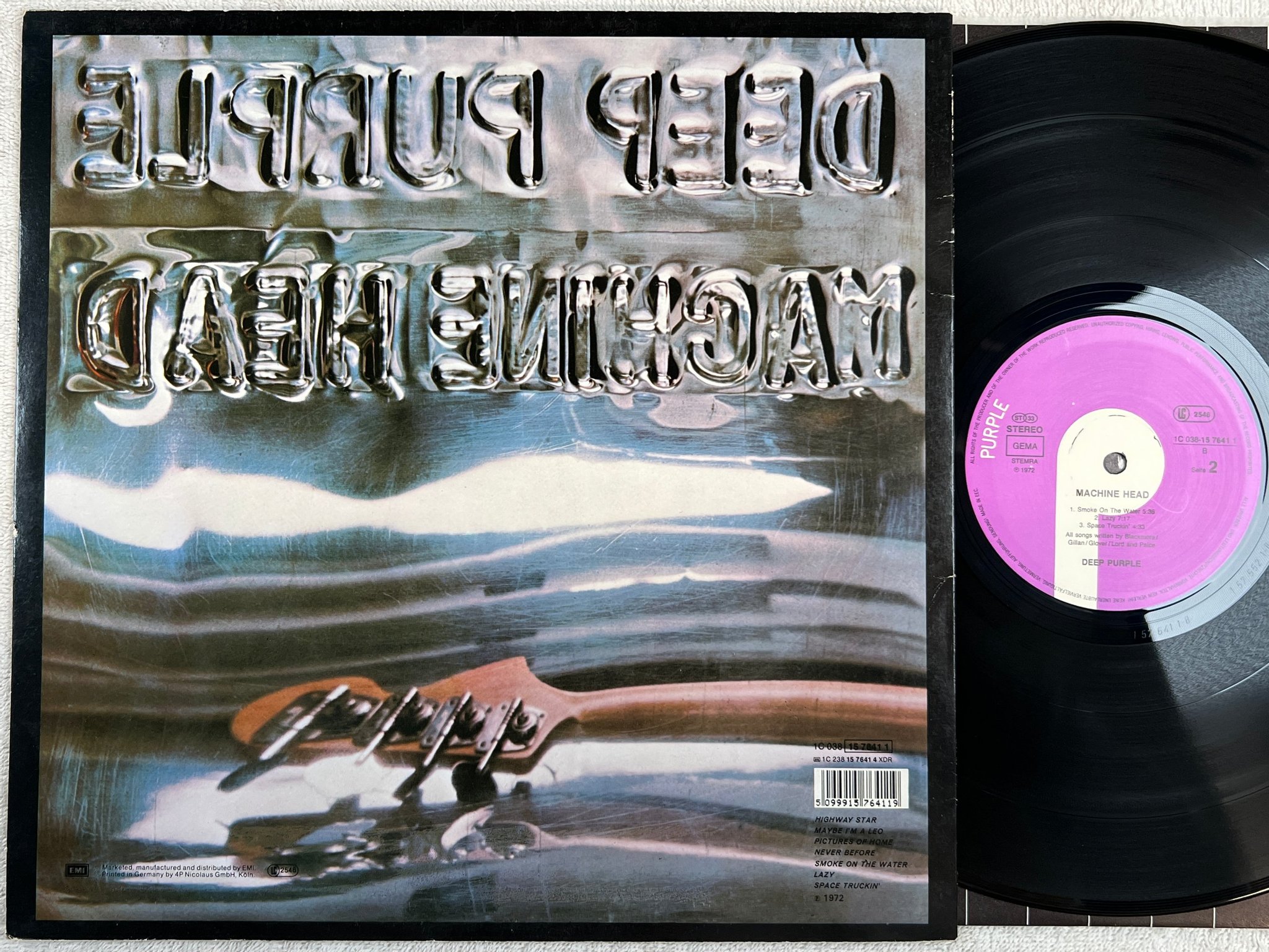 Omslagsbild för skivan DEEP PURPLE machine hed LP Ger PURPLE 1C 038-1576411
