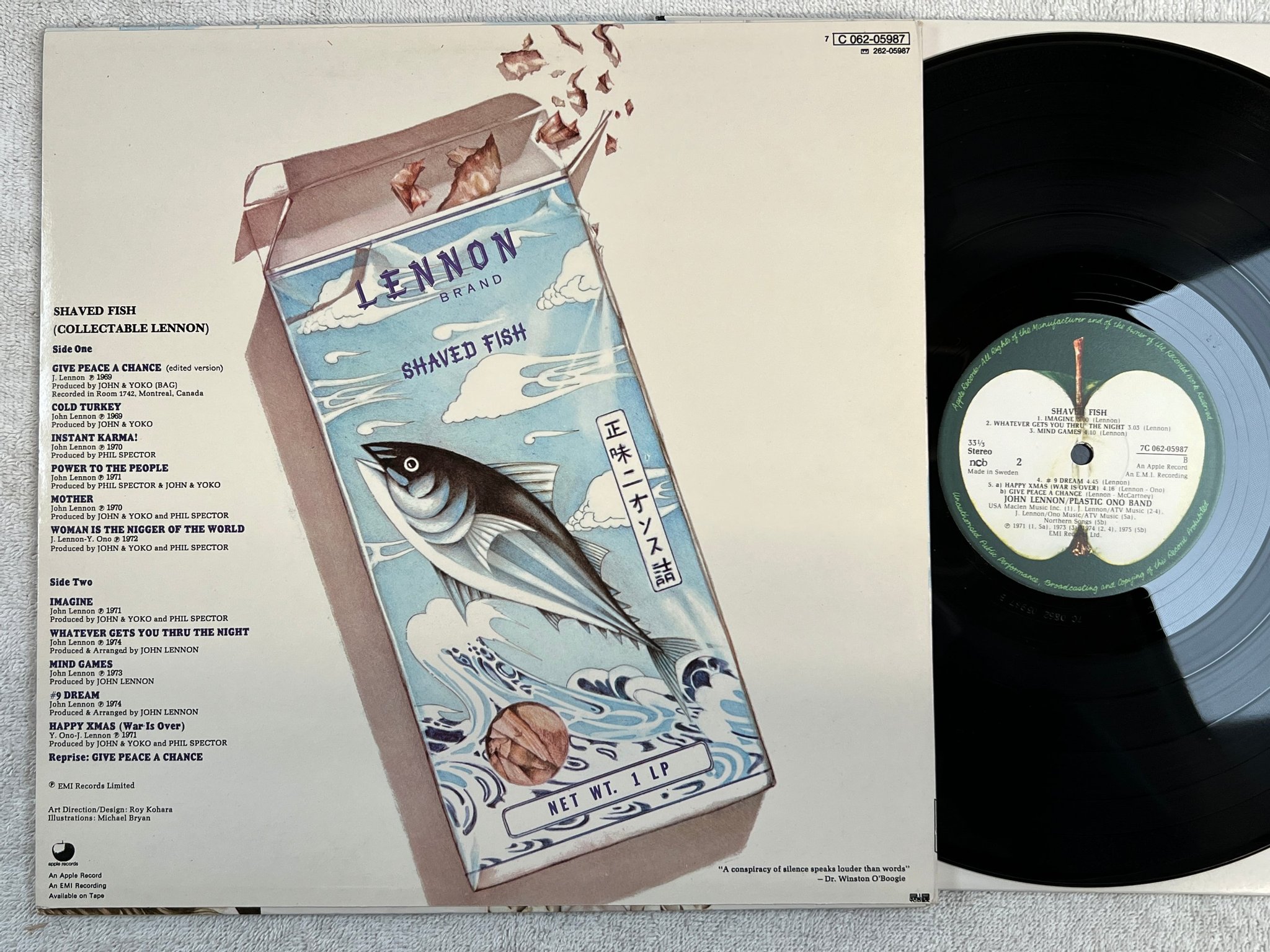 Omslagsbild för skivan JOHN LENNON & YOKO ONO shaved fish LP ncb APPLE 7C 062-05987