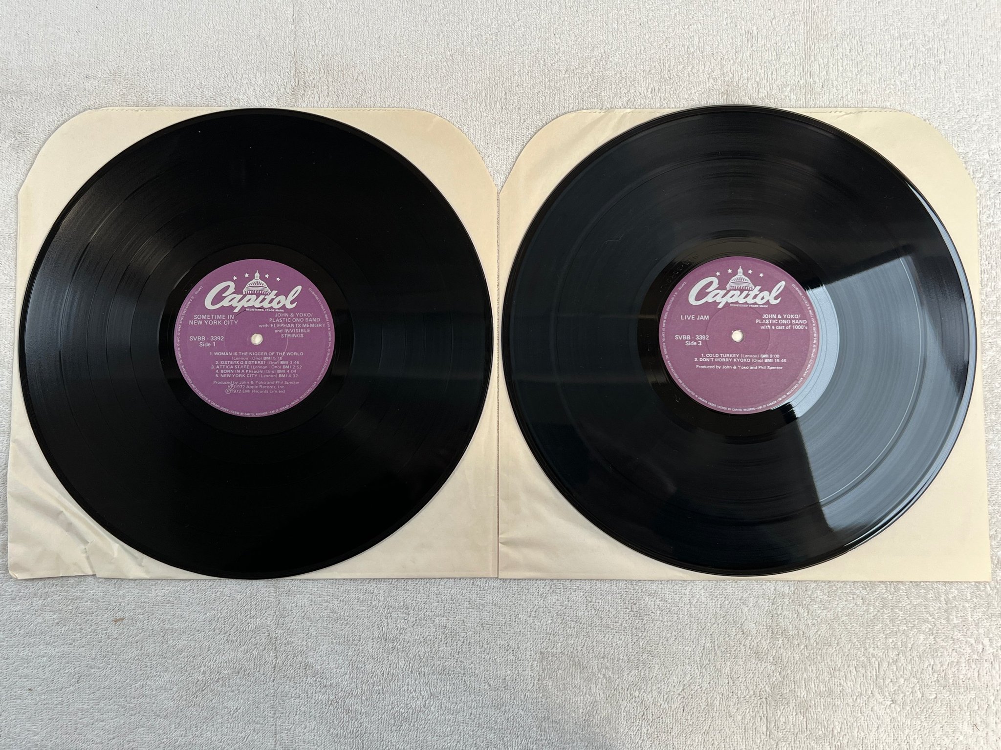 Omslagsbild för skivan JOHN LENNON & YOKO ONO w/ FRANK ZAPPA live jam 2xLP Can CAPITOL SVBB 3392