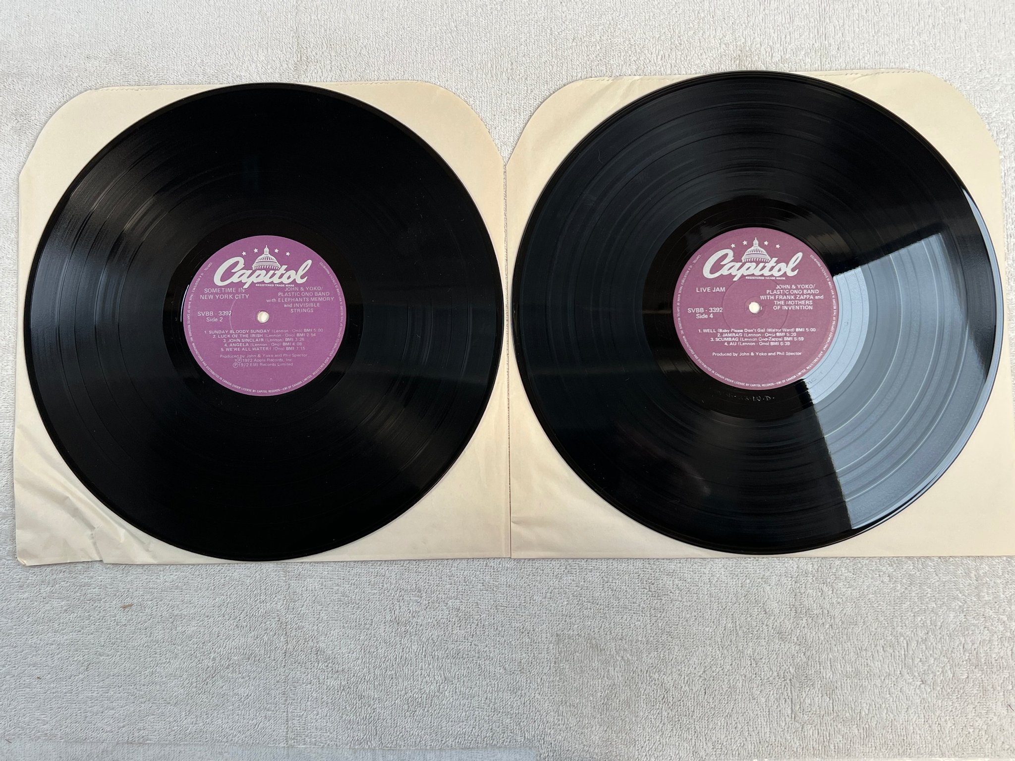 Omslagsbild för skivan JOHN LENNON & YOKO ONO w/ FRANK ZAPPA live jam 2xLP Can CAPITOL SVBB 3392