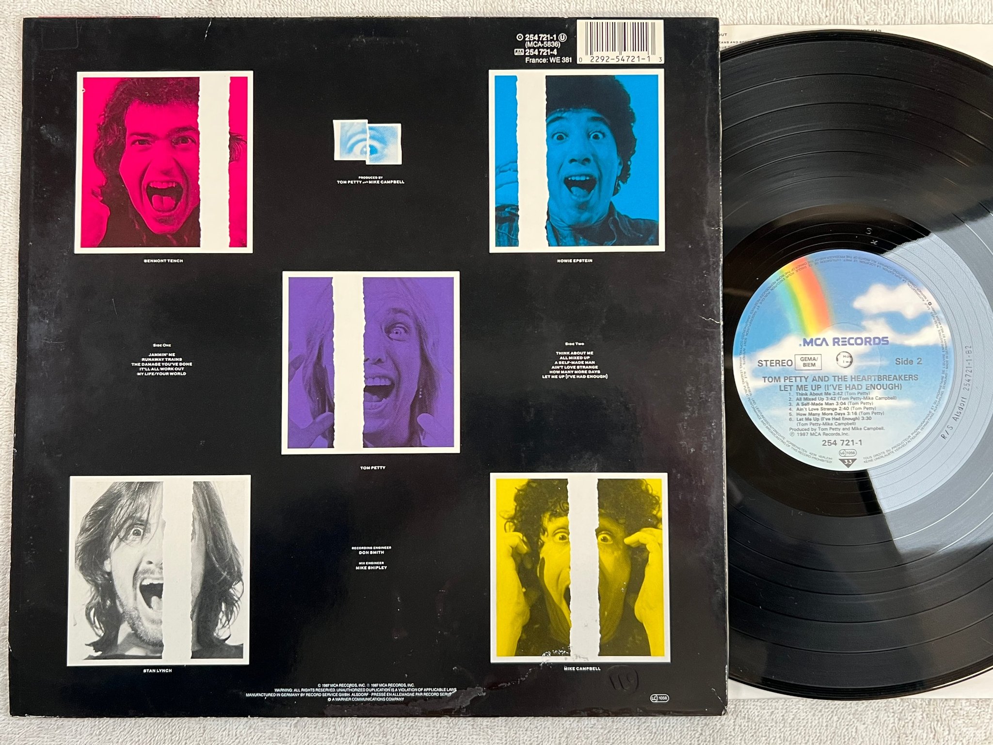 Omslagsbild för skivan TOM PETTY & THE HEARTBREAKERS let me up LP -87 Ger MCA 254721-1