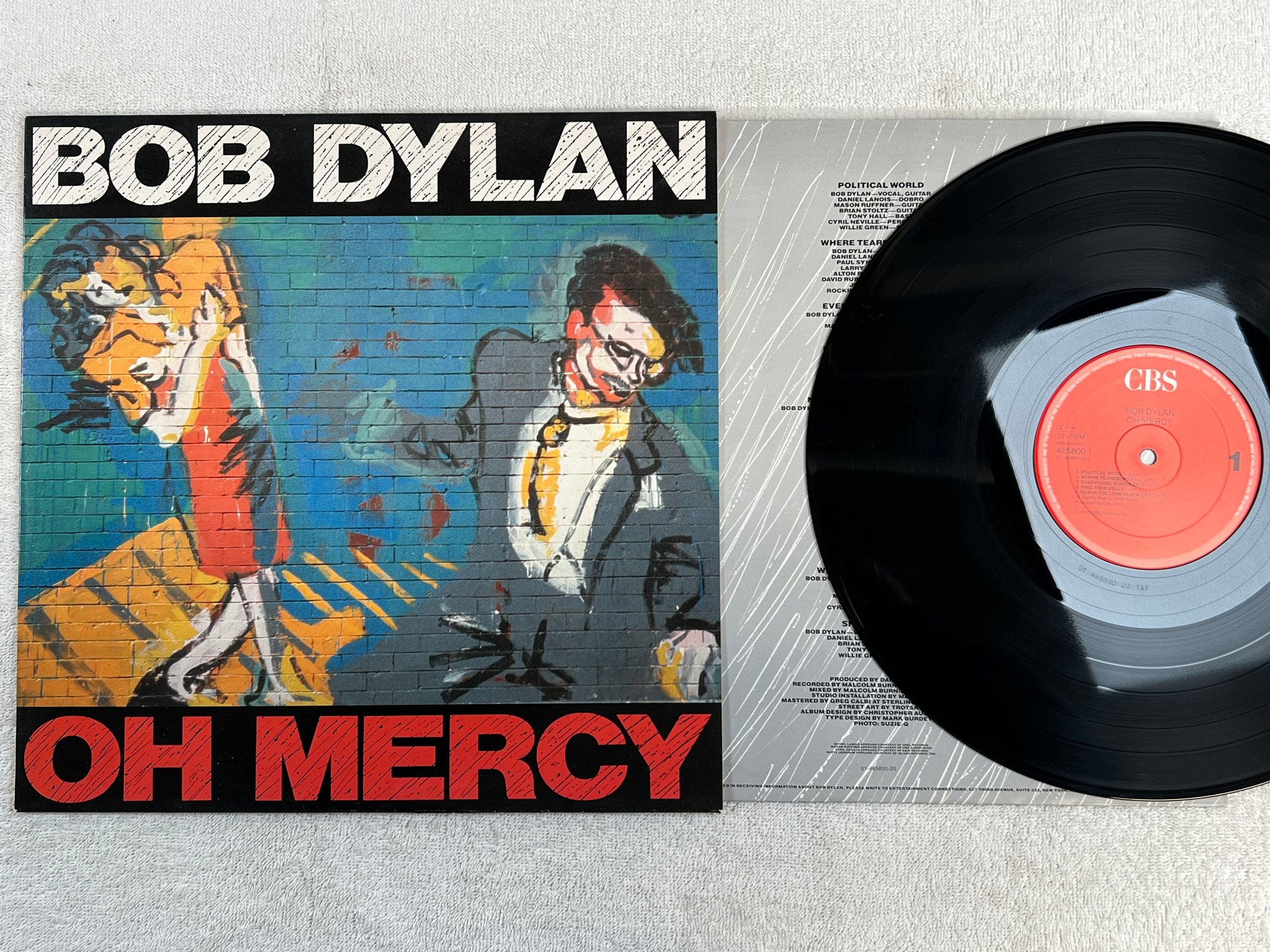 Omslagsbild för skivan BOB DYLAN oh mercy LP -89 Hol CBS 465800 1