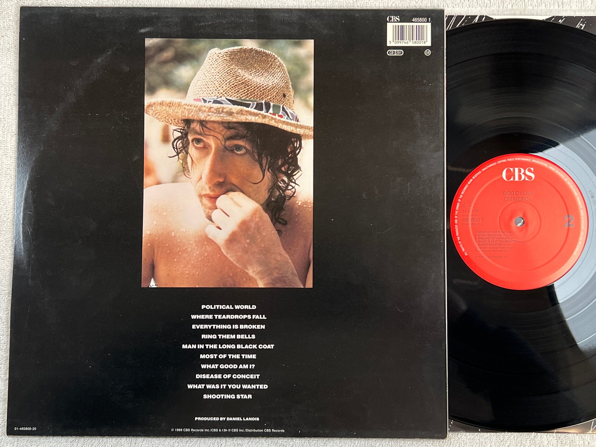 Omslagsbild för skivan BOB DYLAN oh mercy LP -89 Hol CBS 465800 1