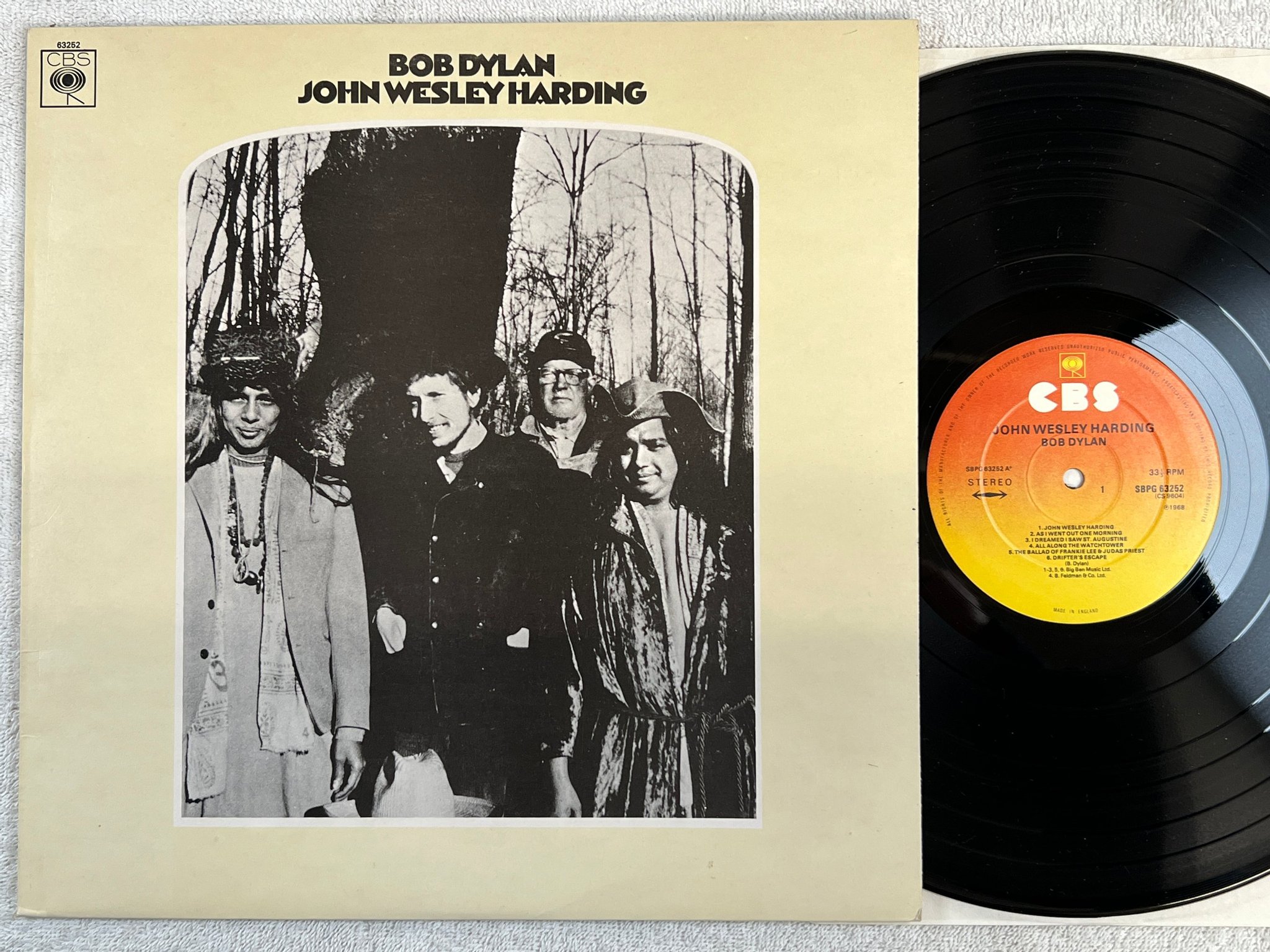 Omslagsbild för skivan BOB DYLAN John Wesley Harding LP re UK CBS SBPG 63252