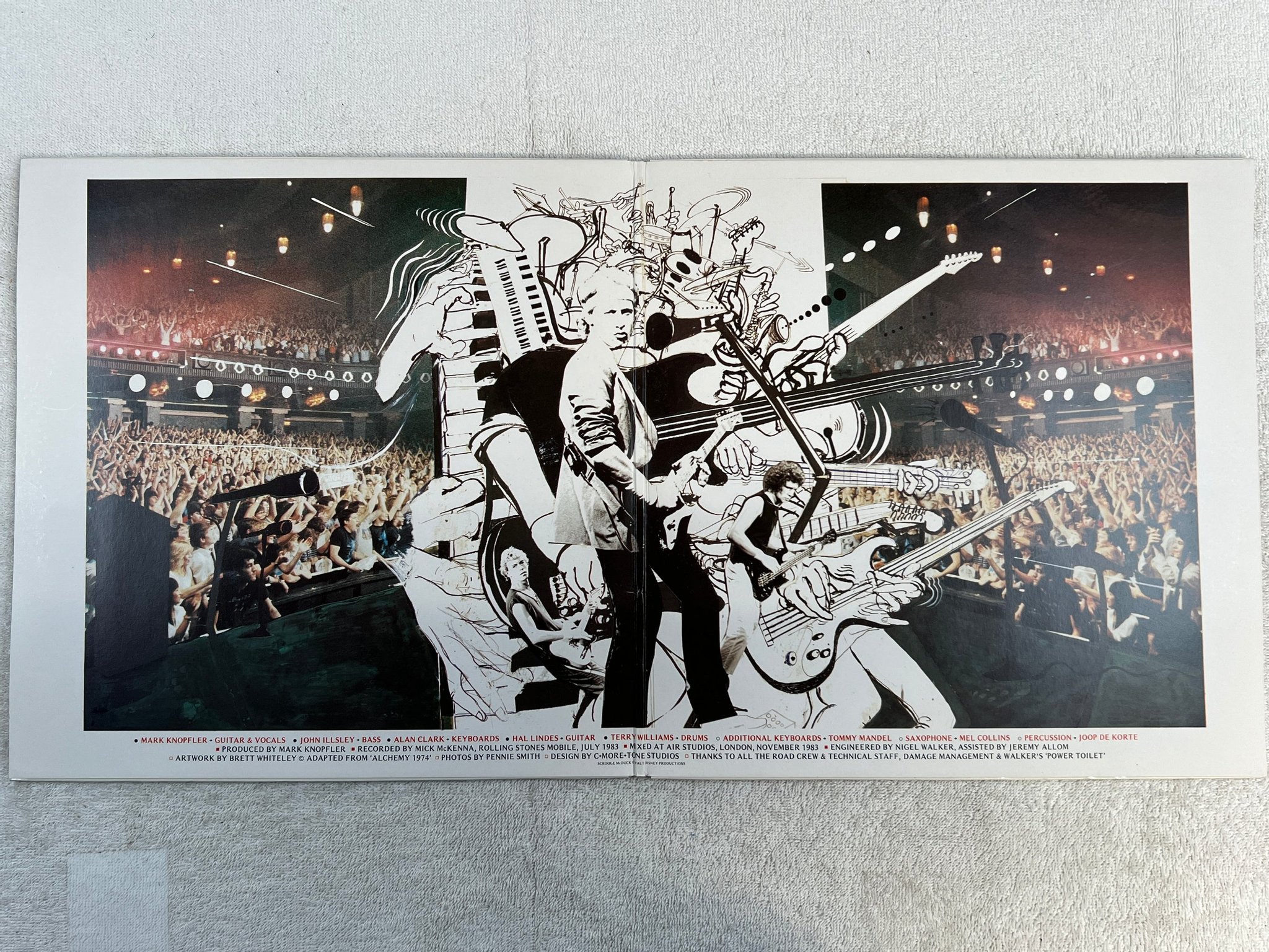 Omslagsbild för skivan DIRE STRAITS alchemy LP -84 Hol VERTIGO 818245-1